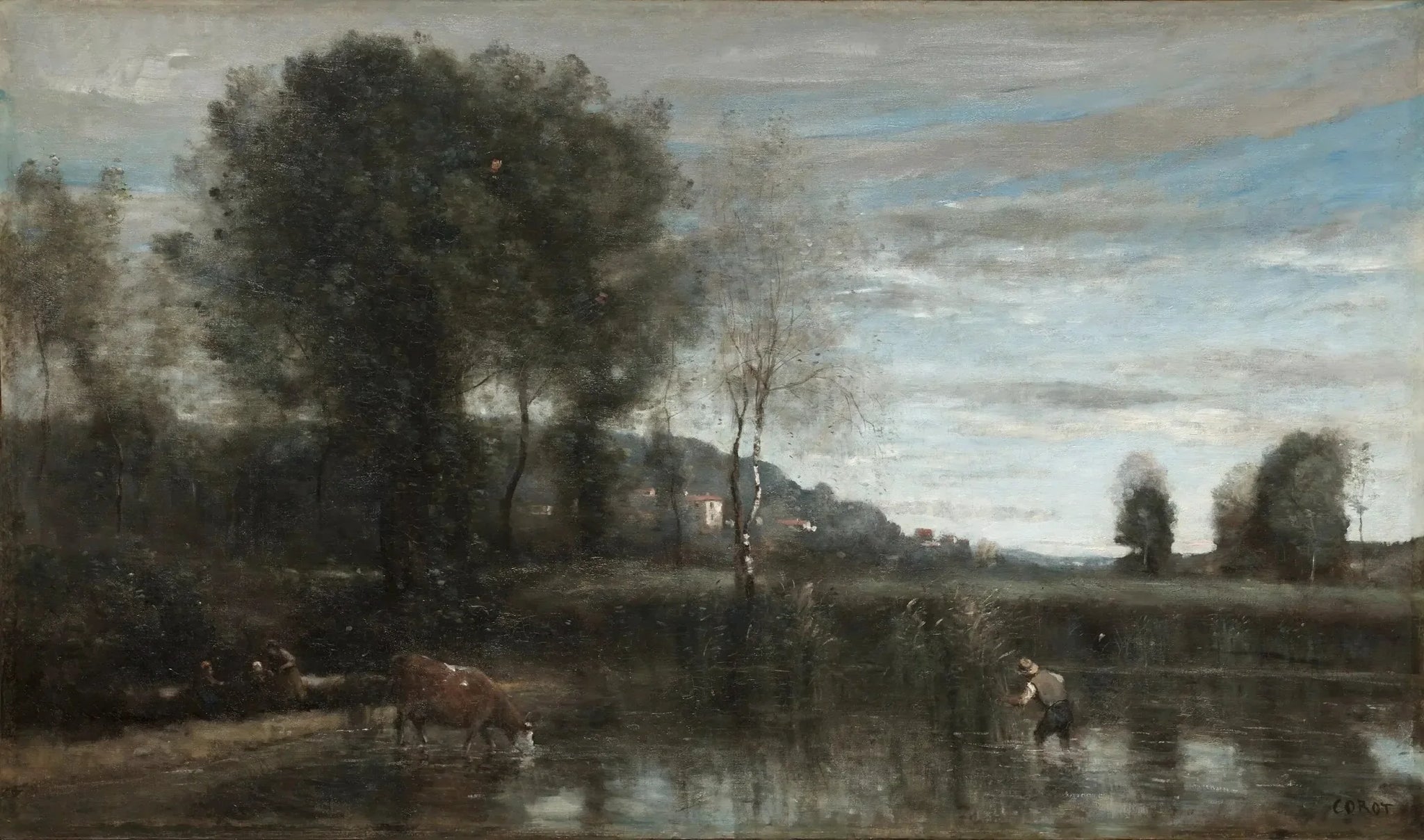 Étang à Ville-d'Avray - Jean-Baptiste Camille Corot image 1 reproduction réalisée par Alpha Reproduction
