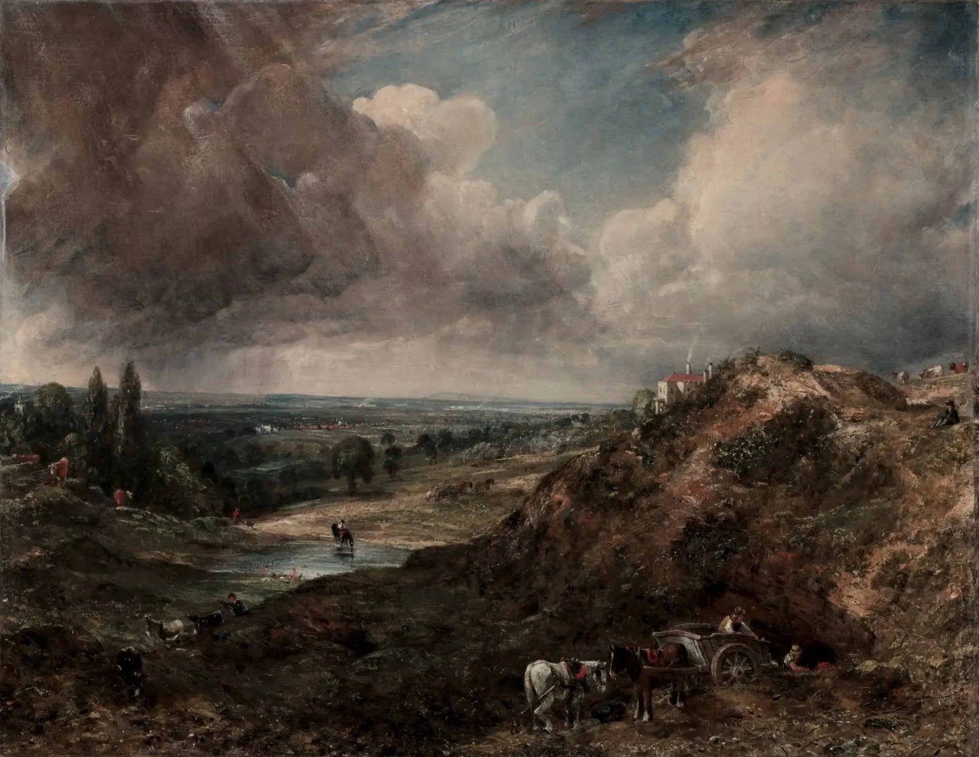 Étang de Branch Hill, Hampstead - John Constable image 1 copie peinte à la main à l’huile