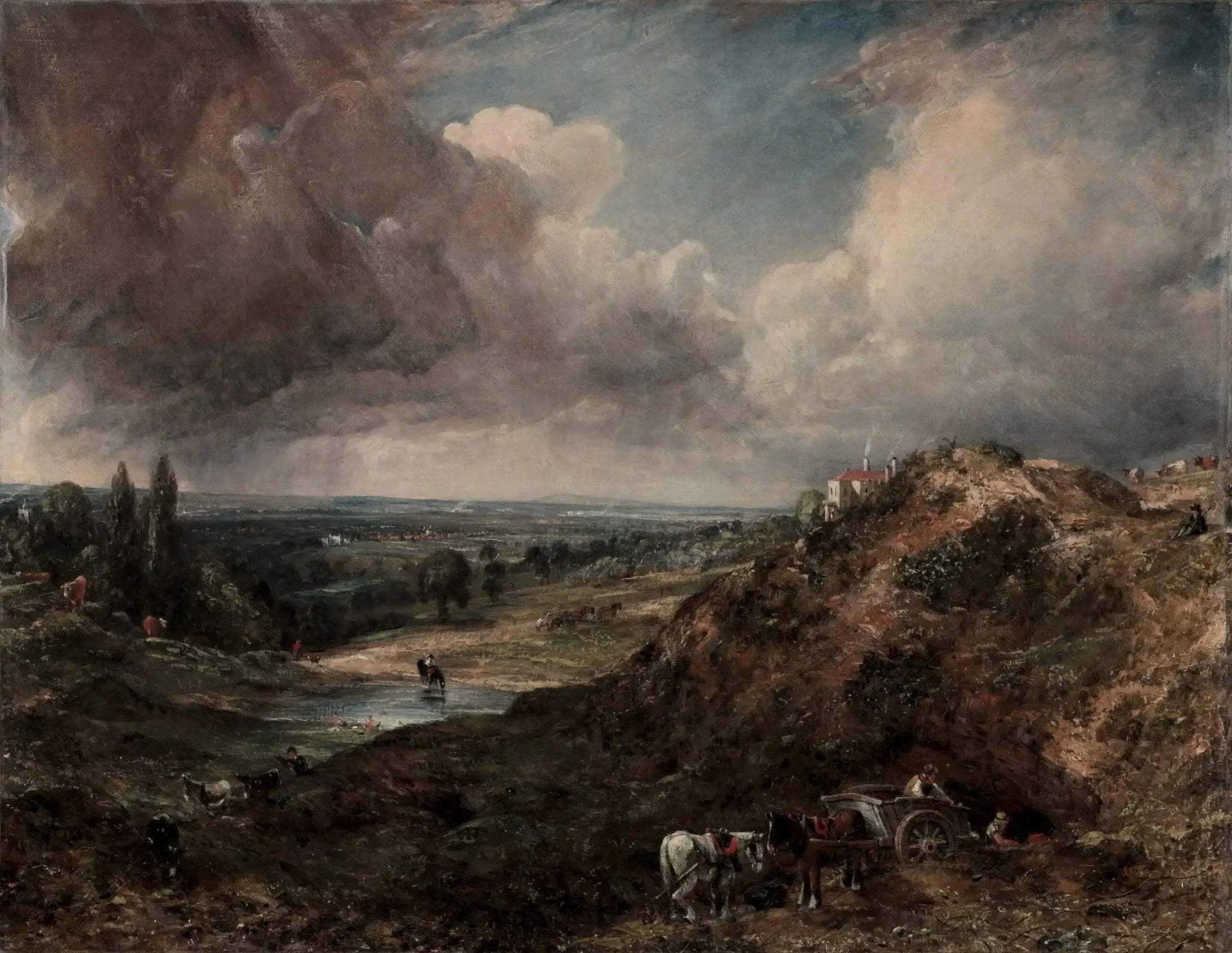 Étang de Branch Hill, Hampstead - John Constable image 1 copie peinte à la main à l’huile