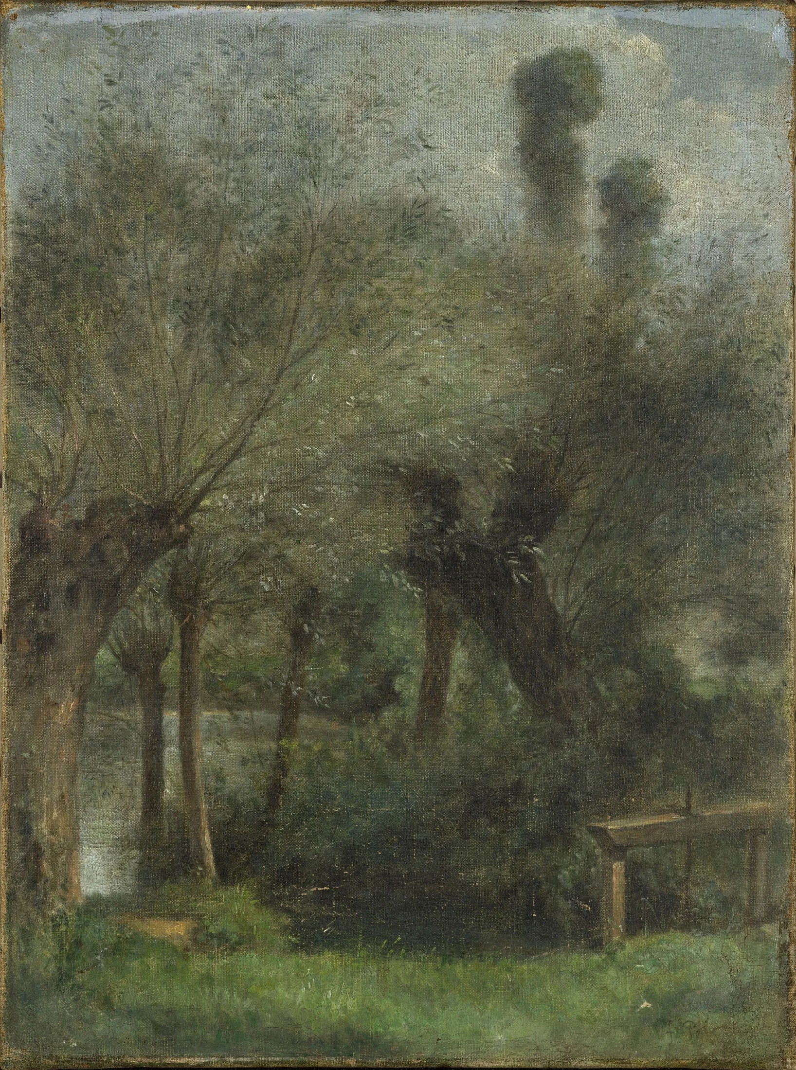 Etang de Jouy-le-Comte près de l'Isle-Adam - Fernand Pelez image 1 reproduction de peinture à l’huile