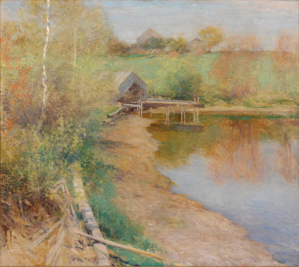 Étang du moulin - Willard Metcalf image 1 reproduction artisanale de tableau
