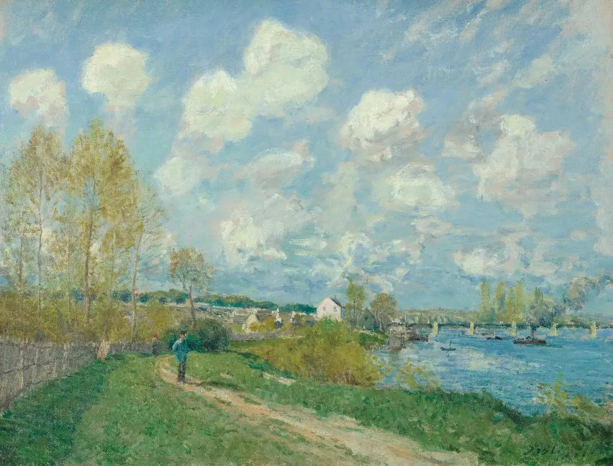 Été à Bougival - Alfred Sisley image 1 reproduction de peinture à l’huile