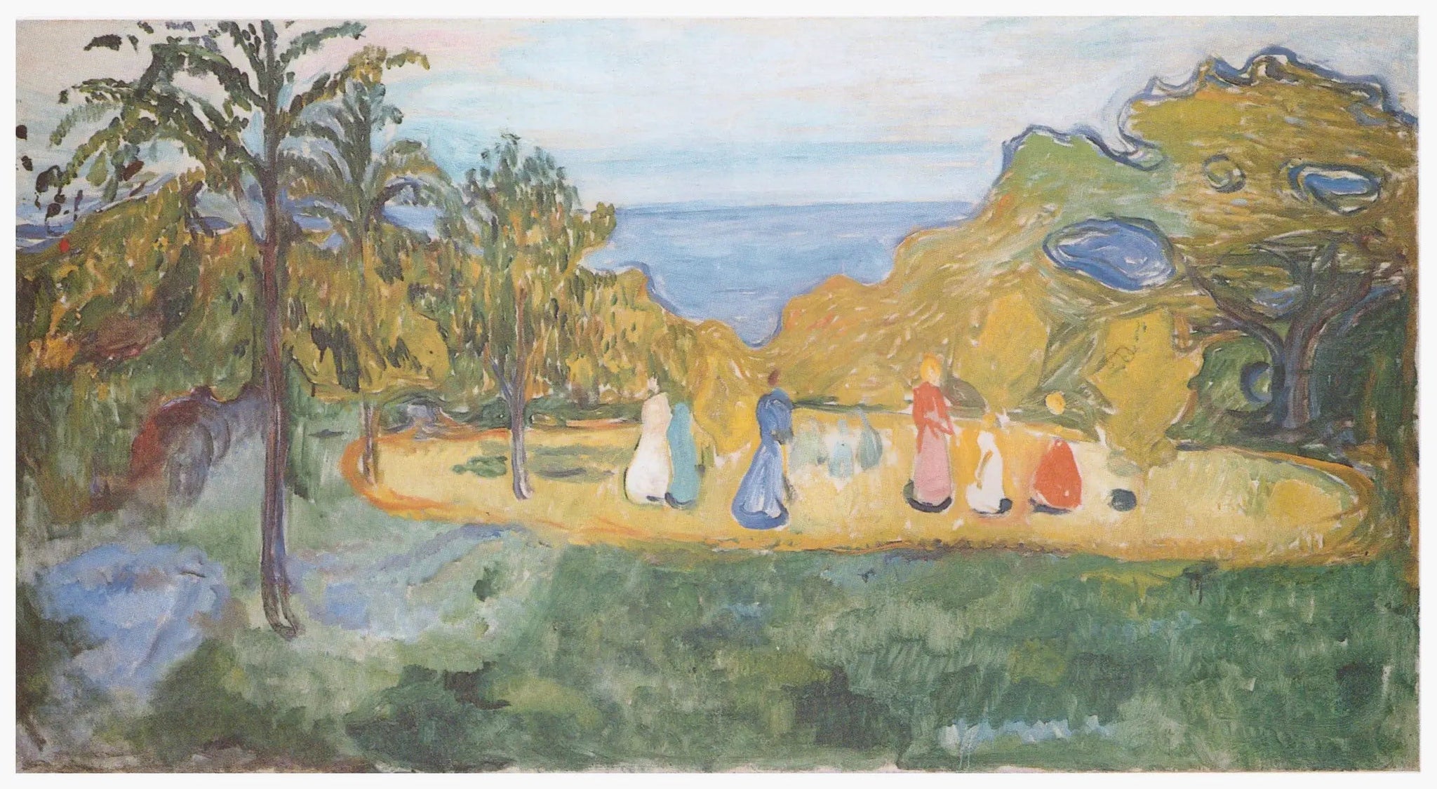 Été dans le parc (Frise Linde) - Edvard Munch image 1 reproduction artisanale de tableau