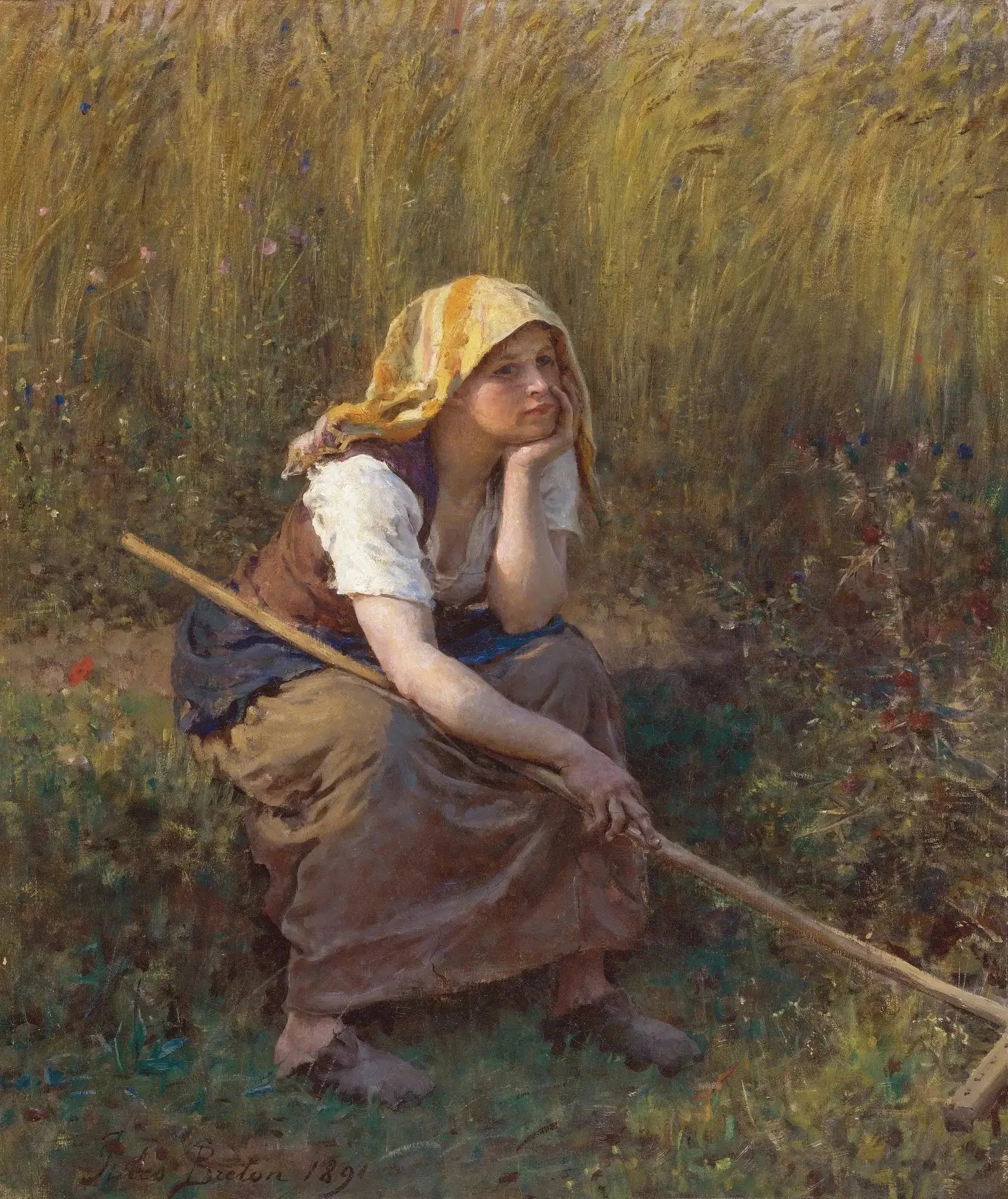 Été - Jules Breton image 1 tableau peint à l’huile sur toile