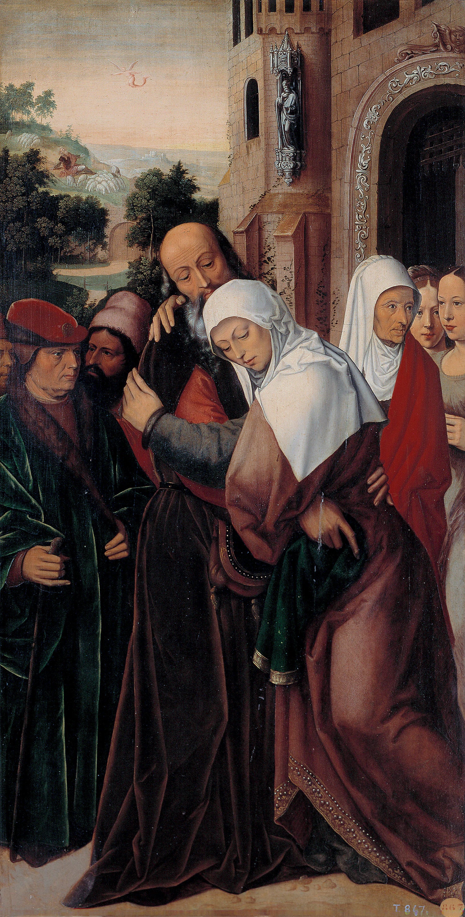 Étreinte de Saint Joachim et Sainte Anne devant la Porte Dorée - Ambrosius Benson