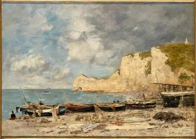 Étretat, la falaise d'Amont - Eugène Boudin image 1 reproduction artisanale de tableau