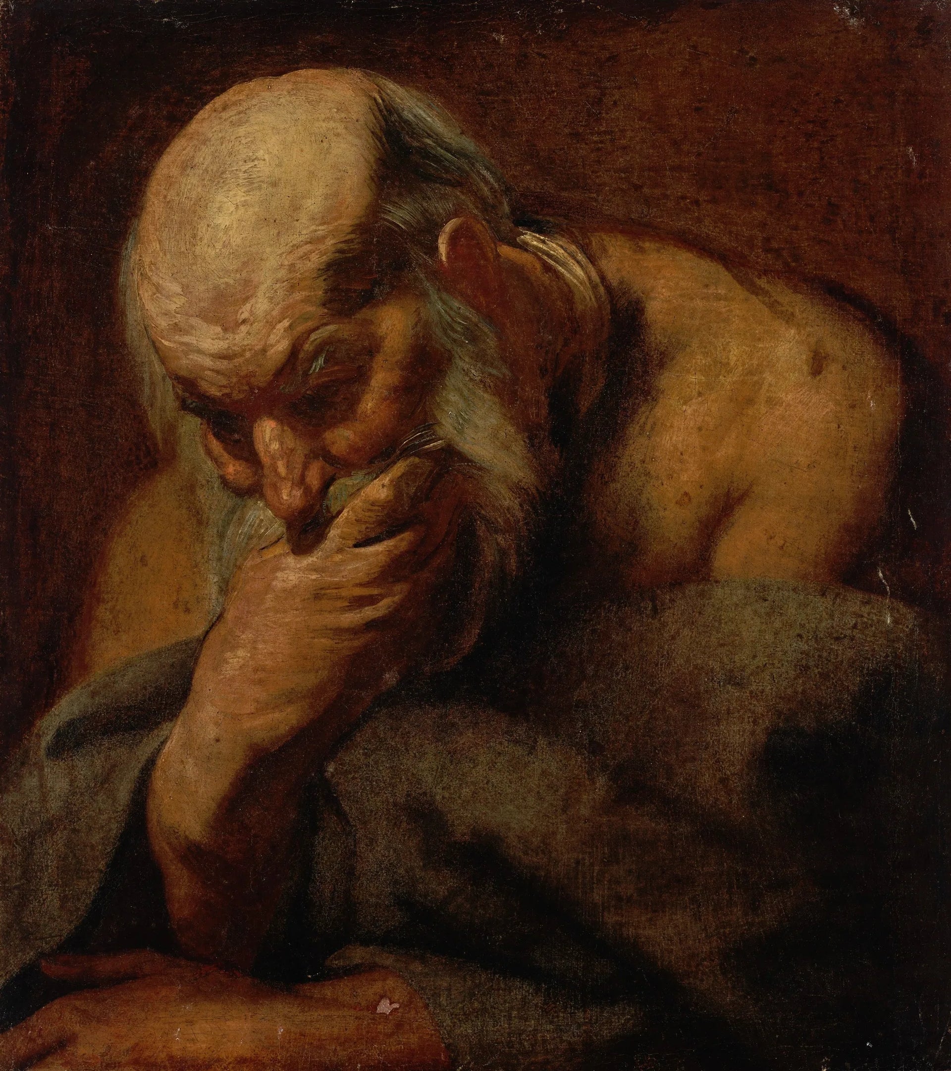 Étude de la tête d'un homme barbu, peut-être un apôtre. - Jacob Jordaens image 1 reproduction artisanale de tableau