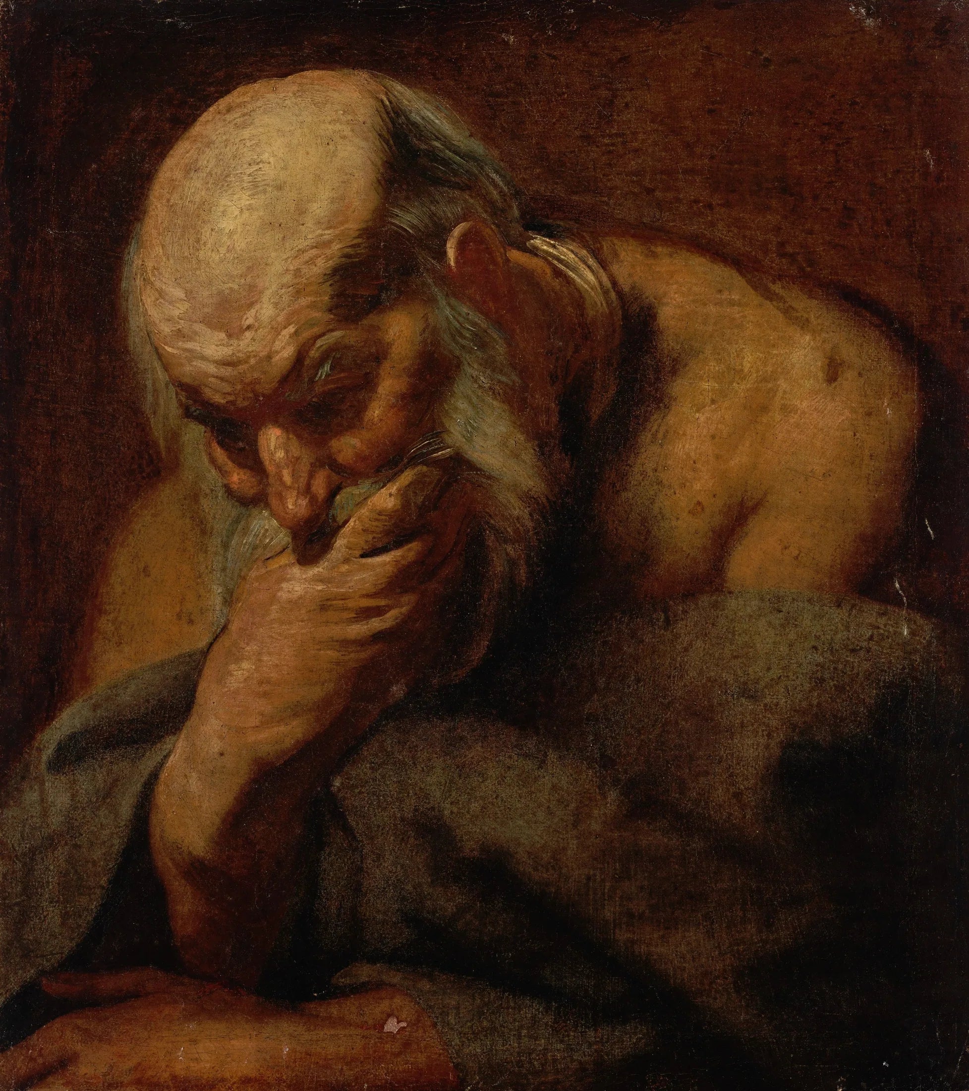Étude de la tête d'un homme barbu, peut-être un apôtre. - Jacob Jordaens image 1 reproduction artisanale de tableau