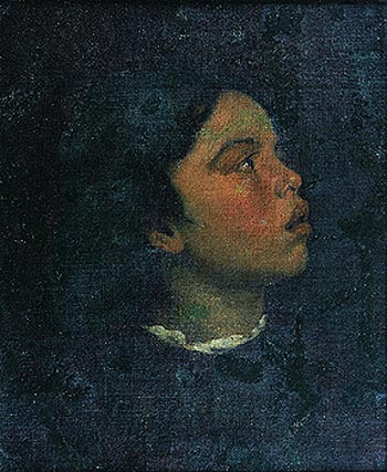 Étude de la tête d'une fille - Victor Meirelles image 1 reproduction d’œuvre d’art à l’huile