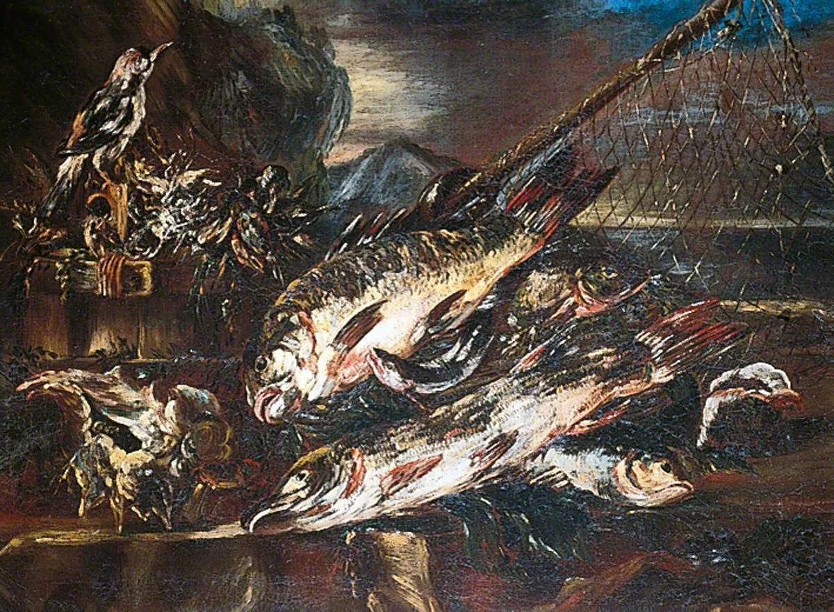 Étude des poissons - Salvator Rosa image 1 reproduction d’œuvre d’art à l’huile