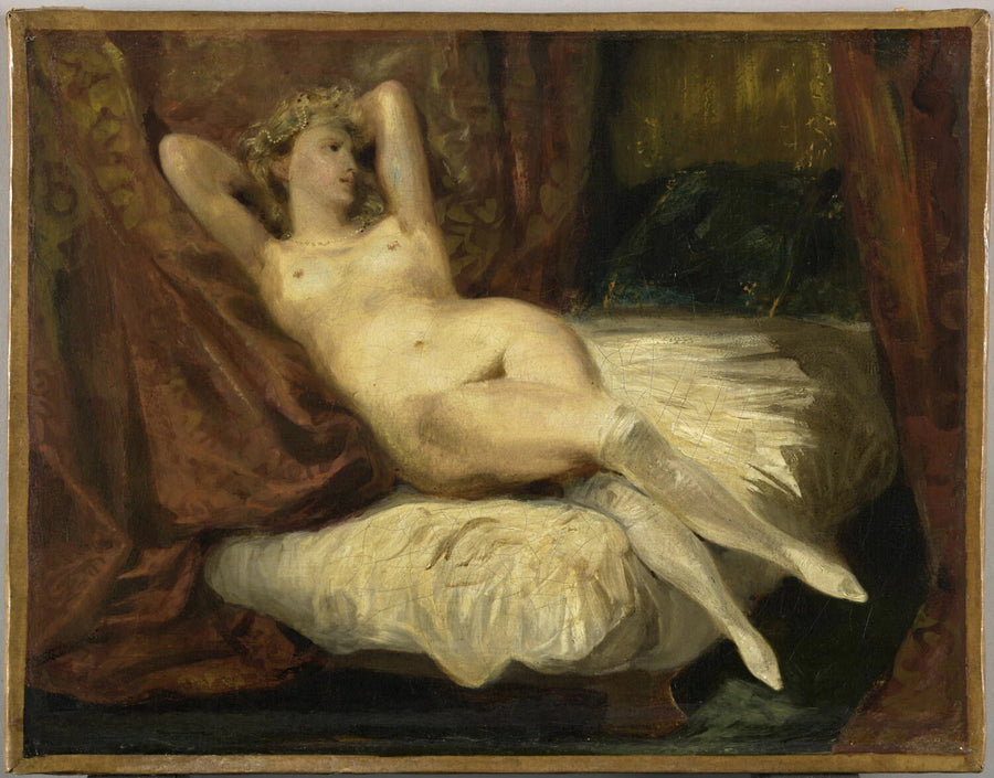 Étude de femme nue, couchée sur un divan, dit La femme aux bas blancs - Eugène Delacroix