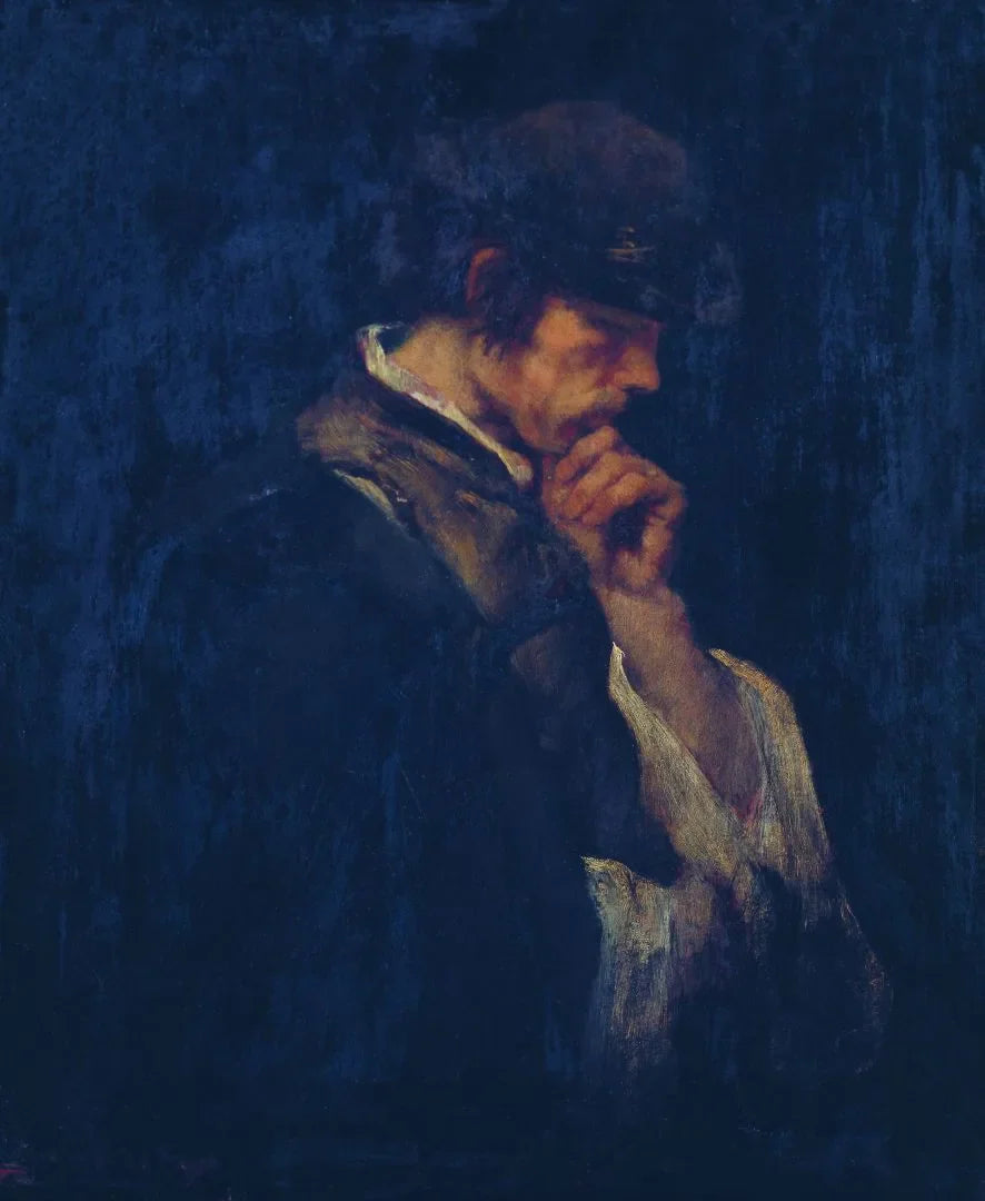 Étude masculine pour « La cellule des condamnés » - Mihály Munkácsy image 1 copie de tableau peinte à la main
