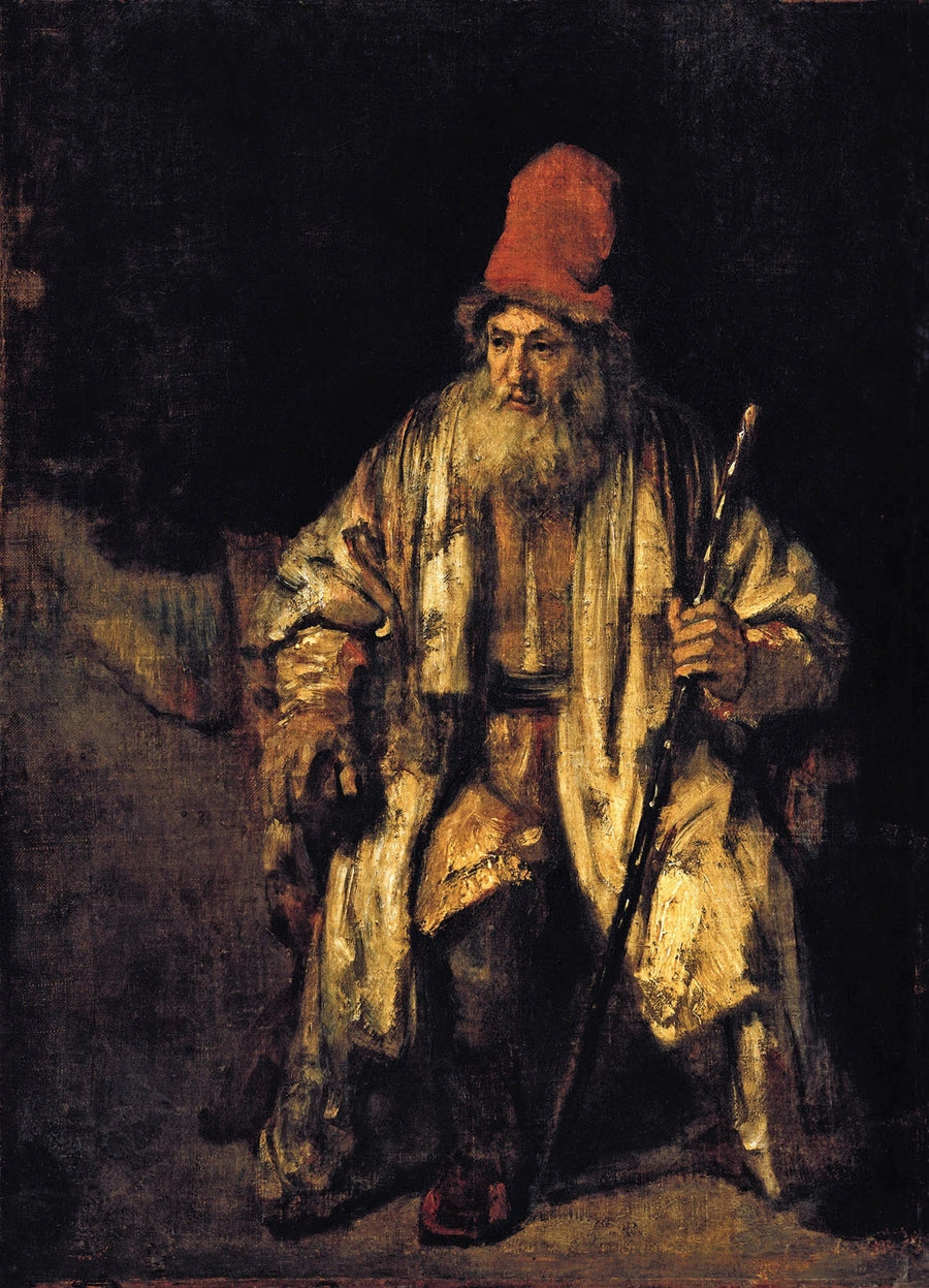 Étude d’un vieil homme au bonnet rouge – Rembrandt, vers 1654