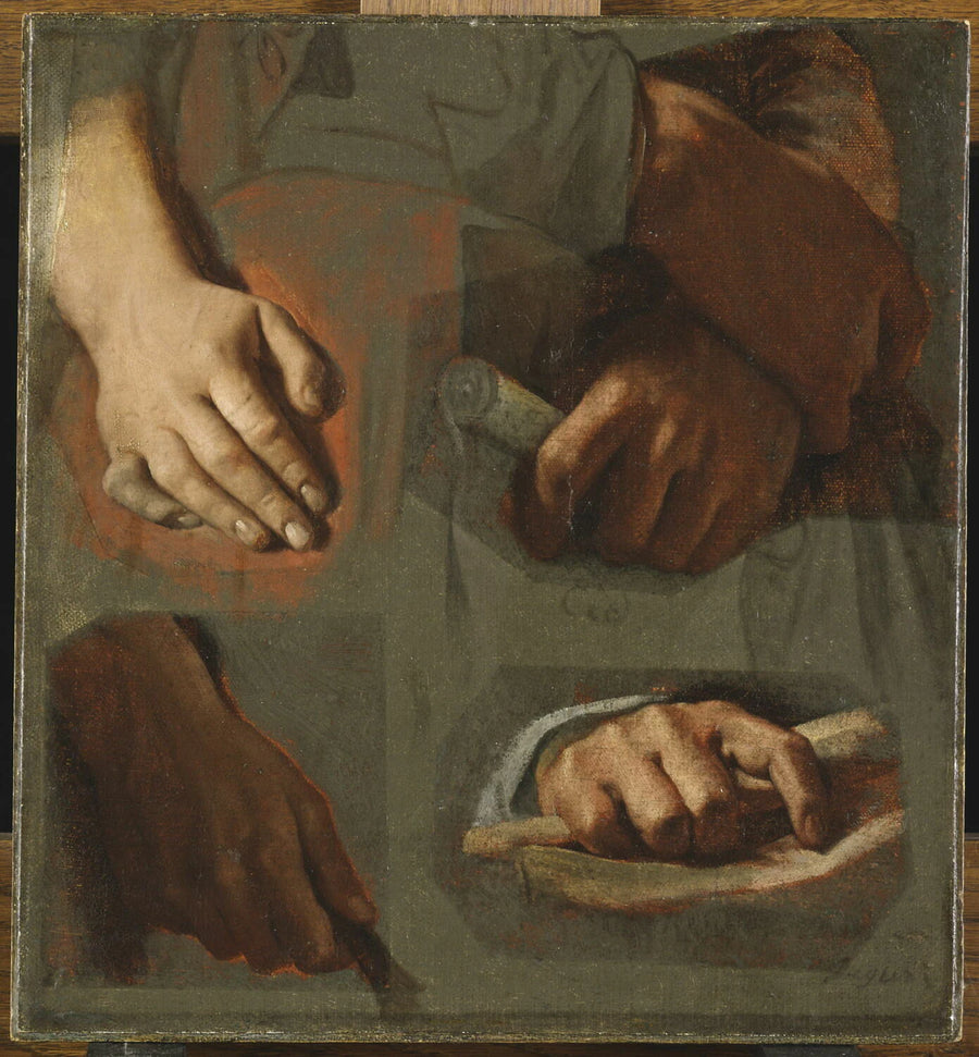Études pour l'Apothéose d'Homère : mains de Virgile, de Corneille, d'Euripide - Jean-Auguste-Dominique Ingres