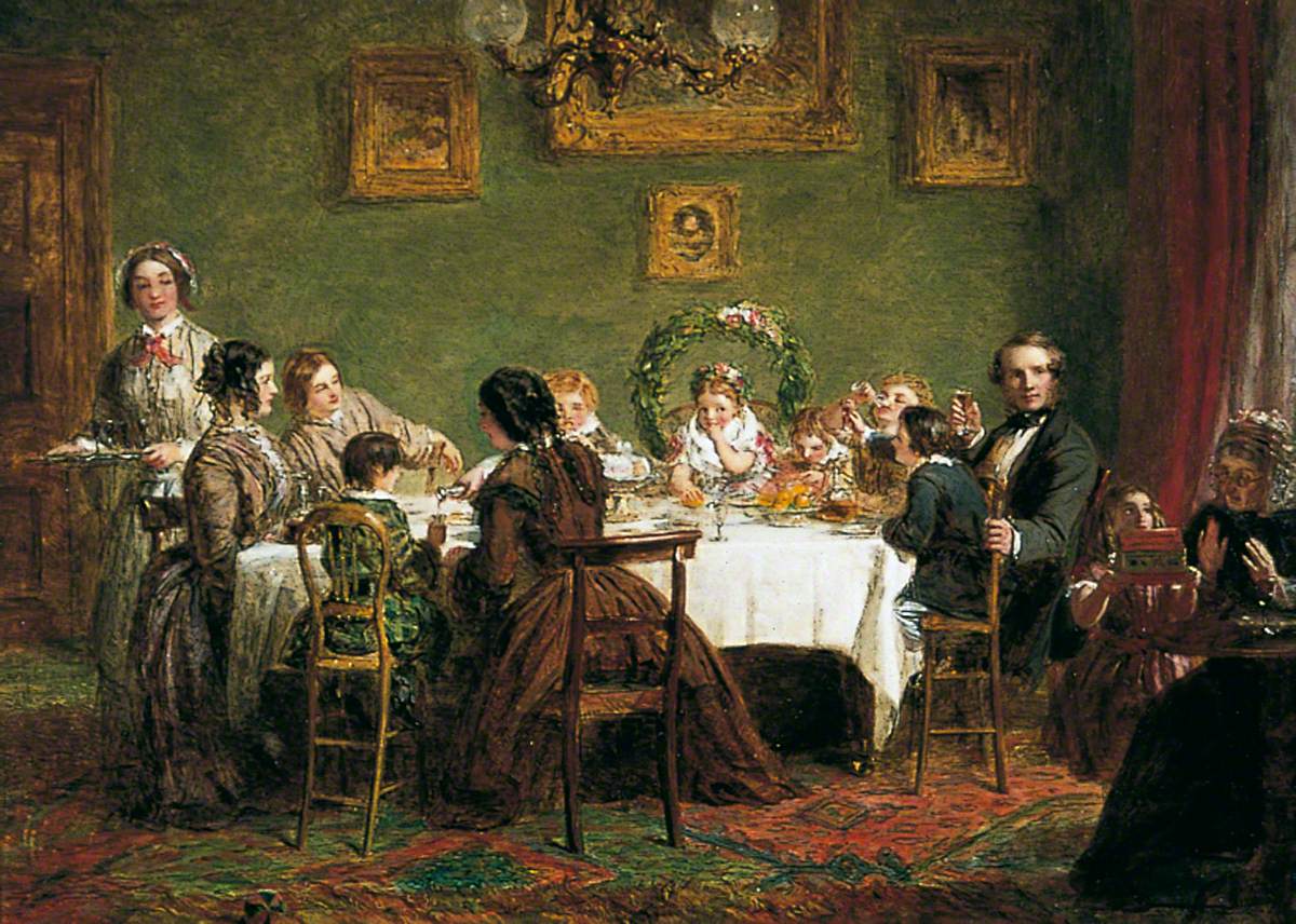 Étudier pour « Joyeux anniversaire » - William Powell Frith image 1 reproduction de peinture à l’huile
