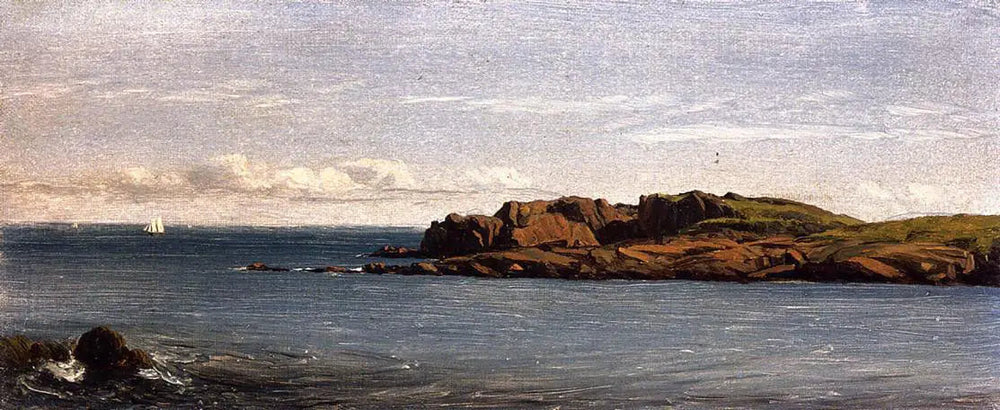 Étudier sur la côte du Massachusetts - Sanford Robinson Gifford image 1 copie peinte à la main à l’huile