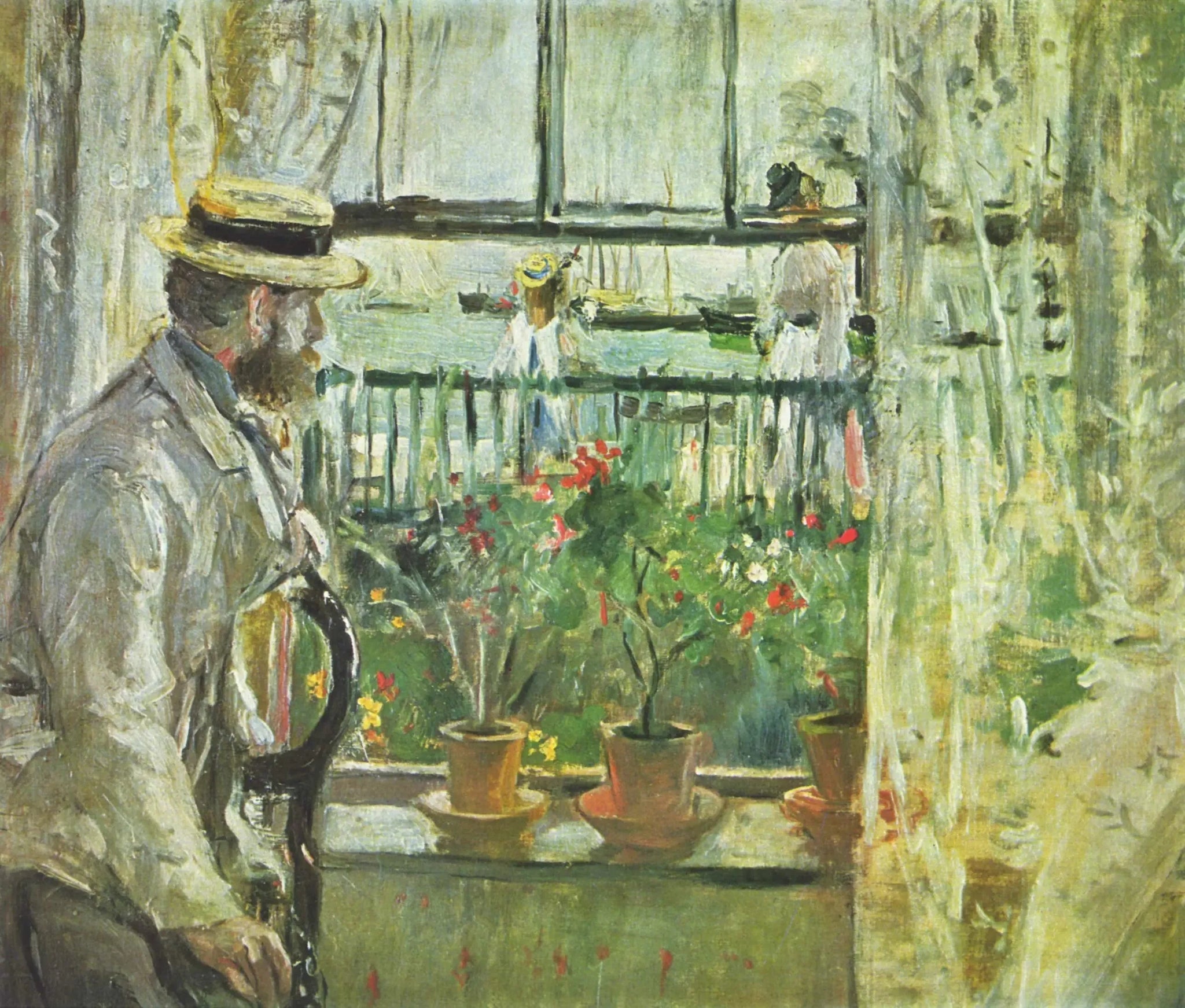 Eugène Manet à l'île de Wight - Berthe Morisot image 1 copie peinte à la main à l’huile