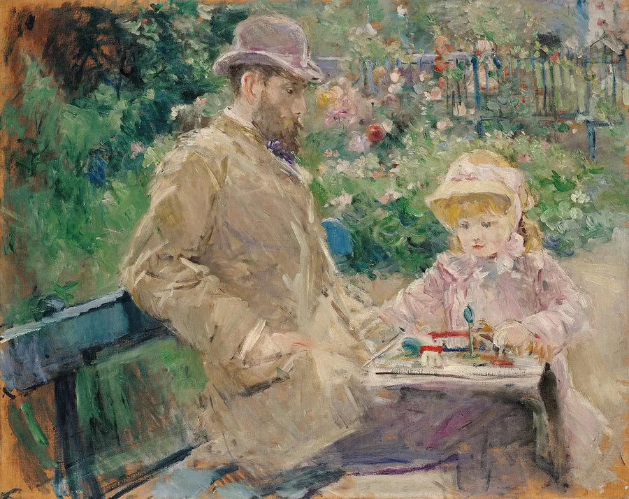 Eugène Manet et sa fille dans le jardin de Bougival - Berthe Morisot