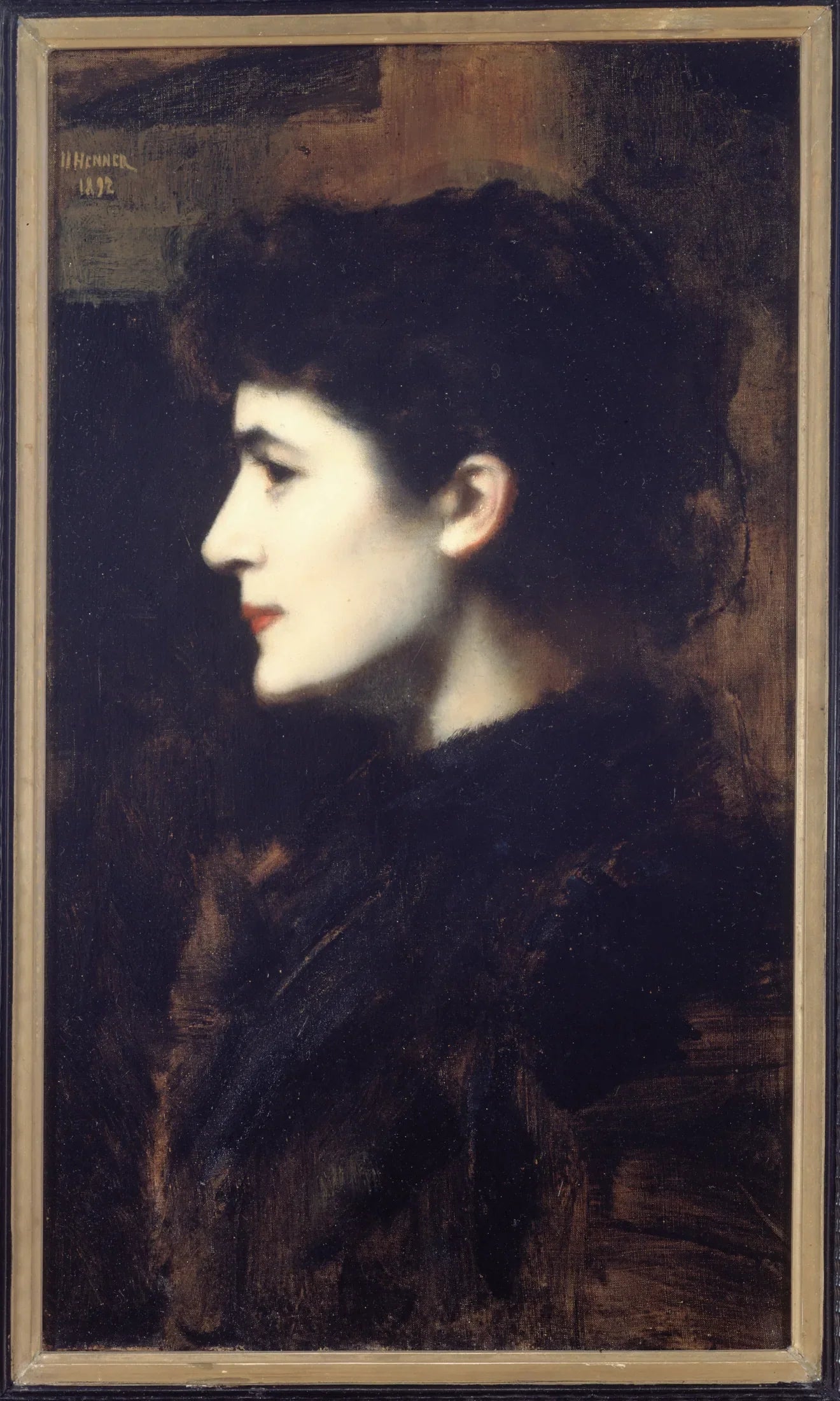 Eugénie-Marie Gadiffet-Caillard dite Germaine Dawis - Jean-Jacques Henner image 1 copie de tableau peinte à la main
