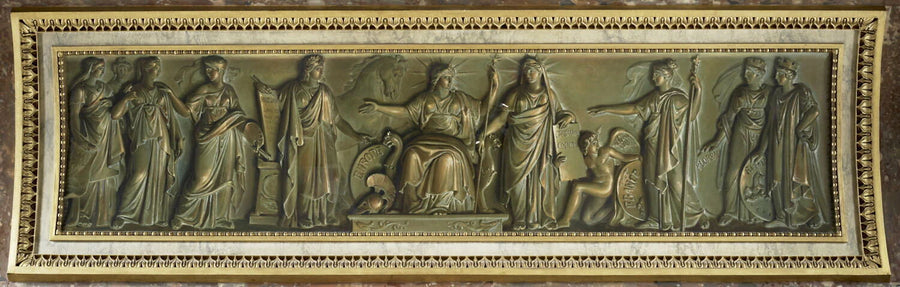 L'Europe civilisée par les Sciences, les Arts et les Lettres. Les Arts rendent hommage à la Concorde. Médaillons de Puget et Mansart Médaillons de Goujon et Lescot - Nicolas Gosse