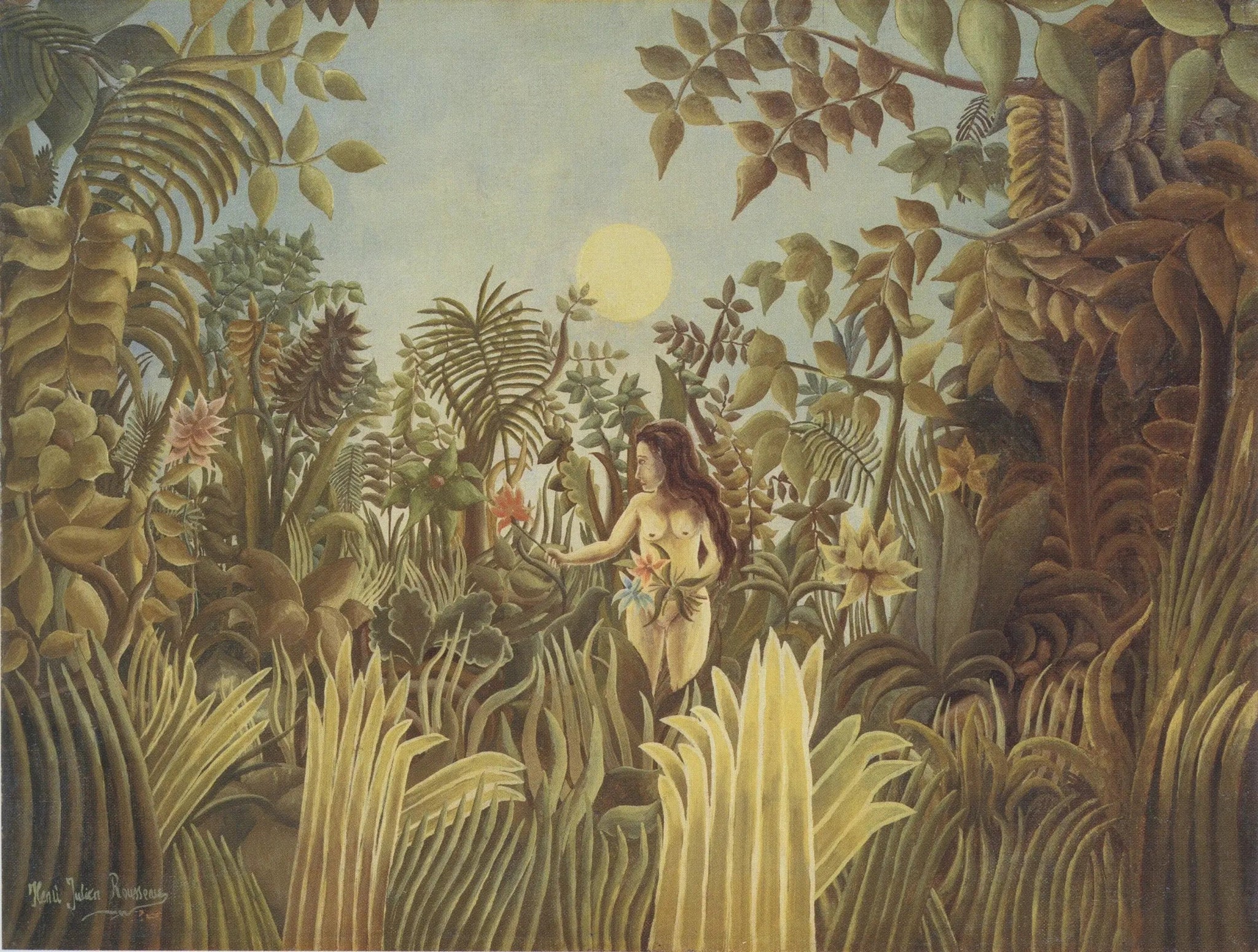 Ève dans le jardin d'Éden - Henri Rousseau image 1 copie peinte à la main à l’huile