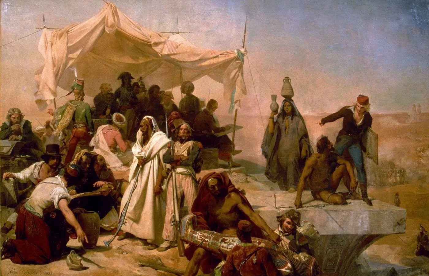 Expédition d'Égypte sous les ordres de Bonaparte - Léon Cogniet image 1 reproduction de peinture à l’huile