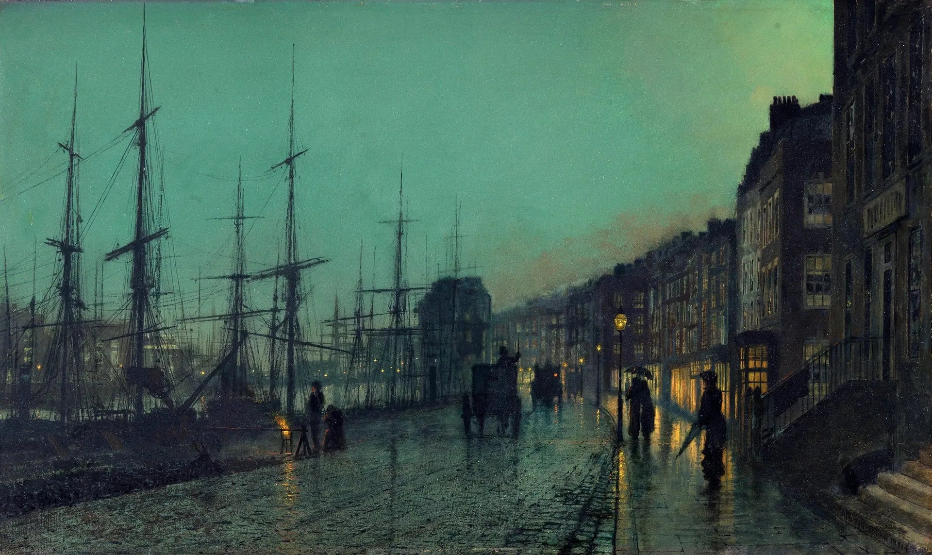 Expédition sur la Clyde - John Atkinson Grimshaw image 1 reproduction de peinture à l’huile