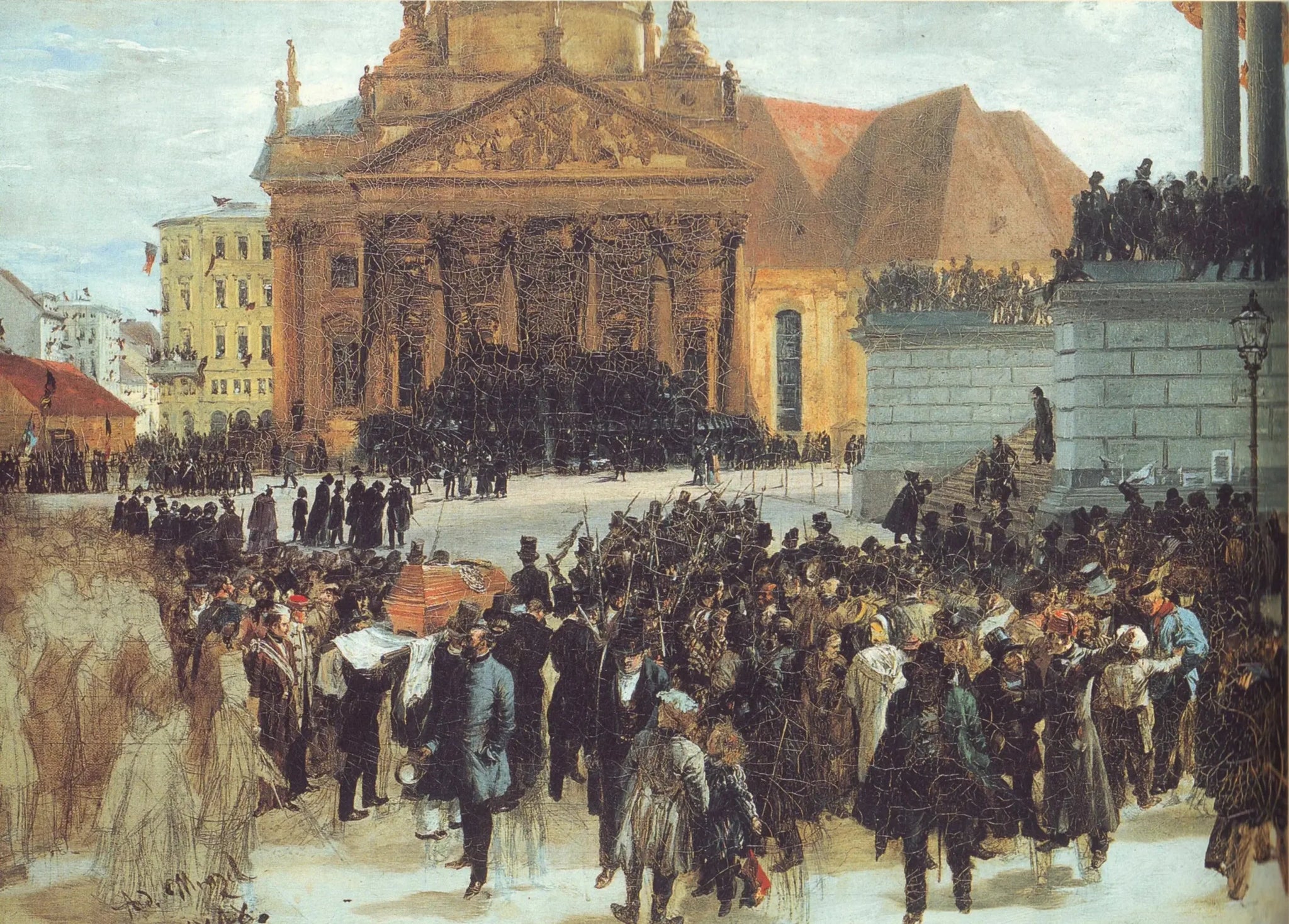 Exposition des morts de mars - Adolph von Menzel image 1 reproduction artisanale de tableau