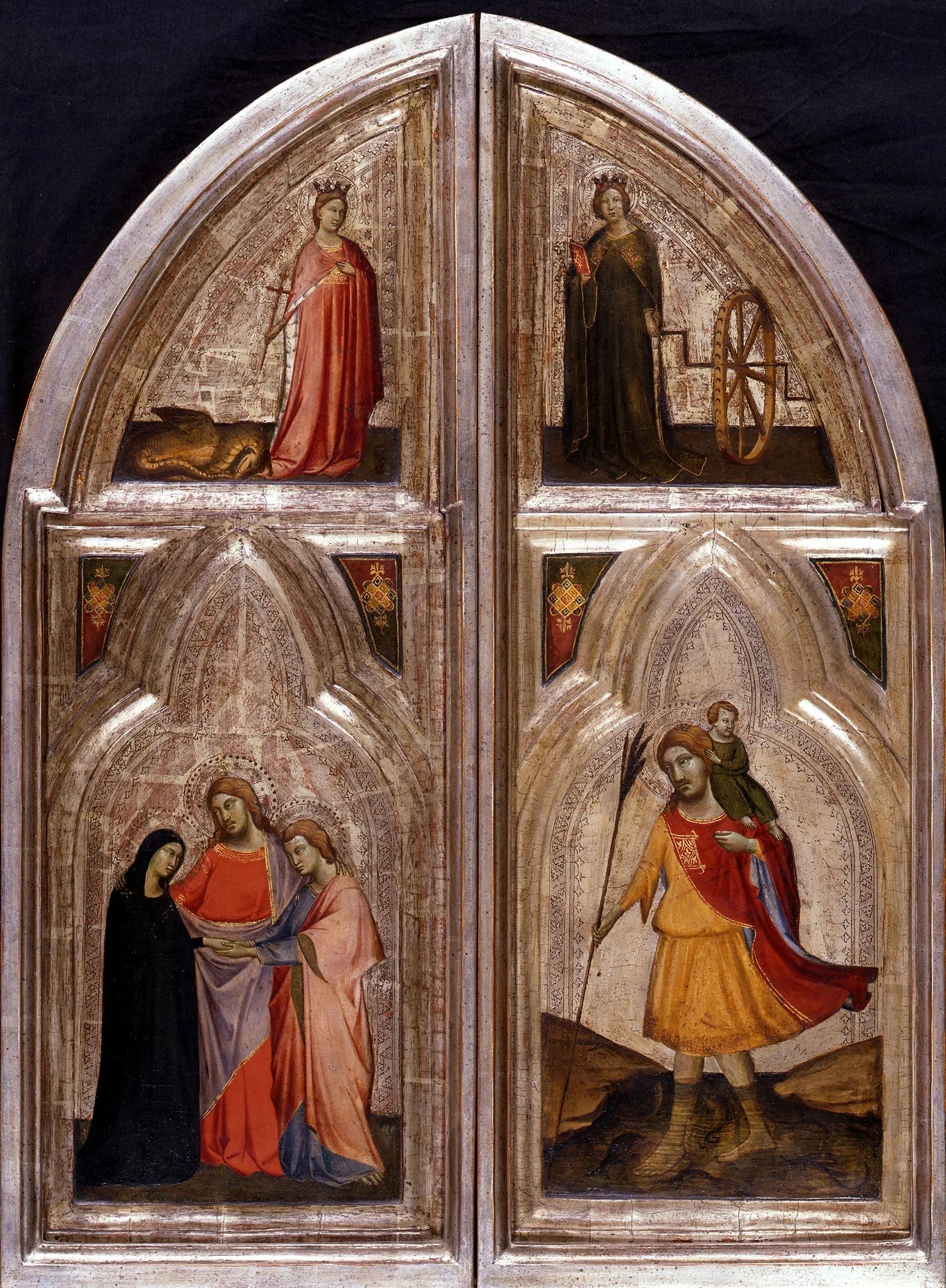 Extérieur des volets du triptyque - Taddeo Gaddi image 1 copie peinte à la main à l’huile
