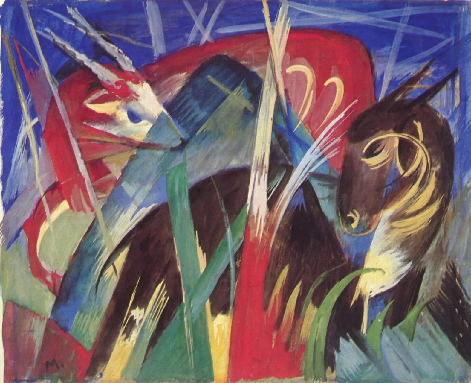 Fabeltiere I - Franz Marc image 1 reproduction d’œuvre d’art à l’huile