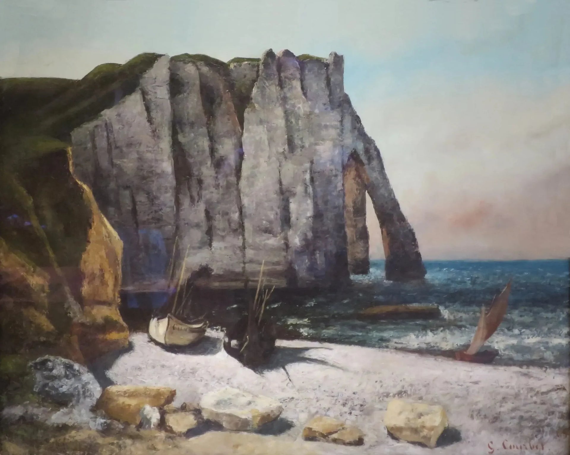 Falaise d'Étretat, la Porte d'Aval - Gustave Courbet image 1 reproduction artisanale de tableau