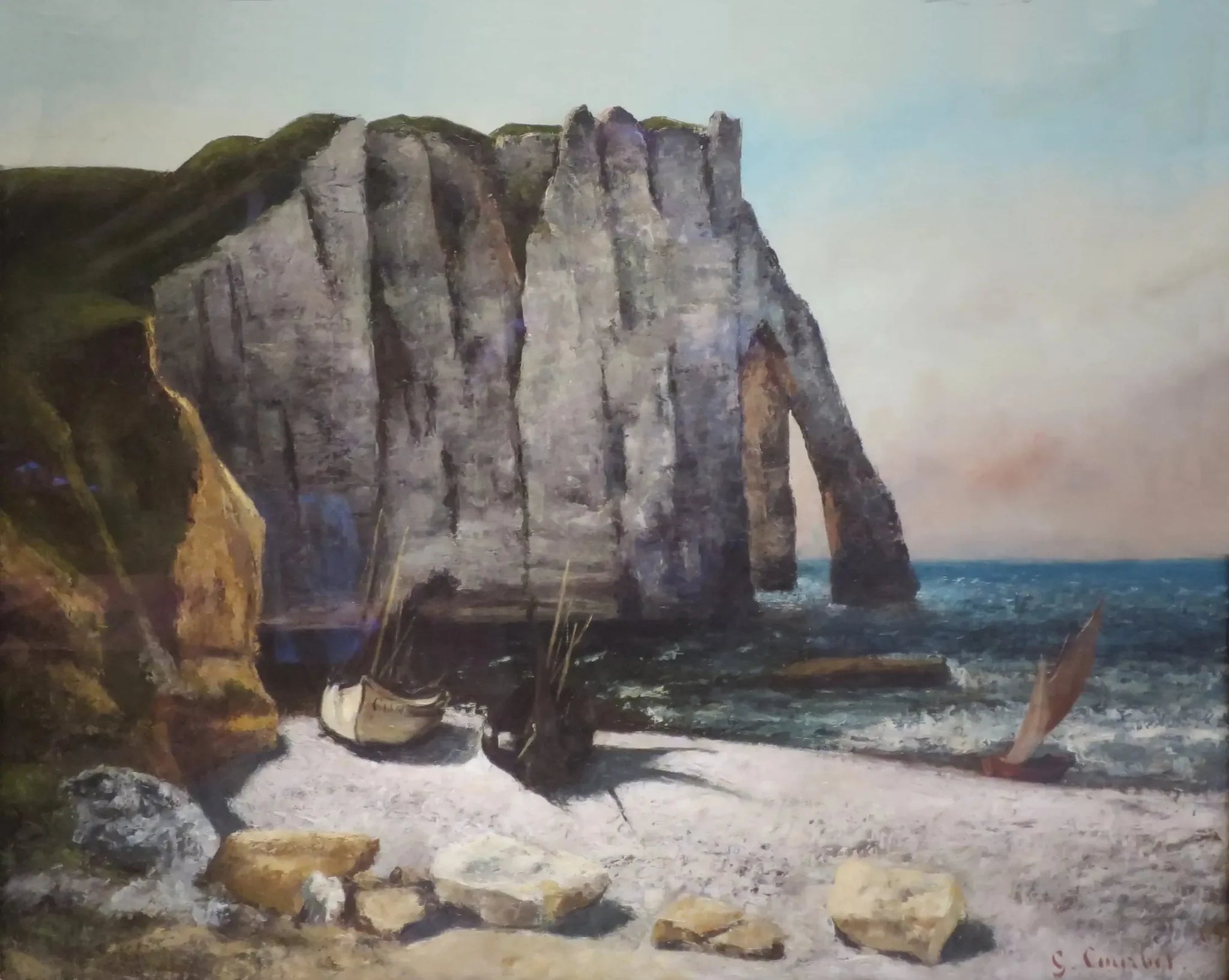 Falaise d'Étretat, la Porte d'Aval - Gustave Courbet image 1 reproduction artisanale de tableau
