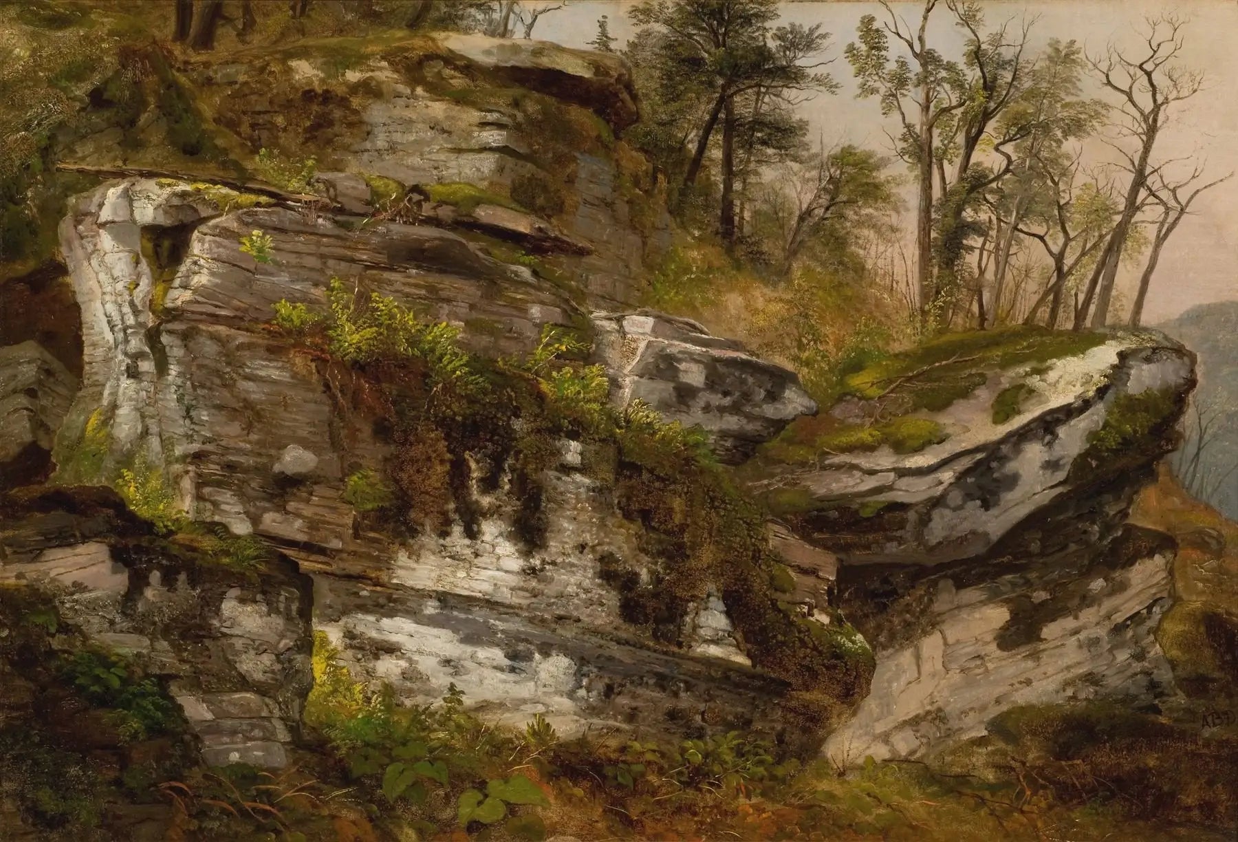 Falaise rocheuse - Asher Brown Durand image 1 reproduction de peinture à l’huile