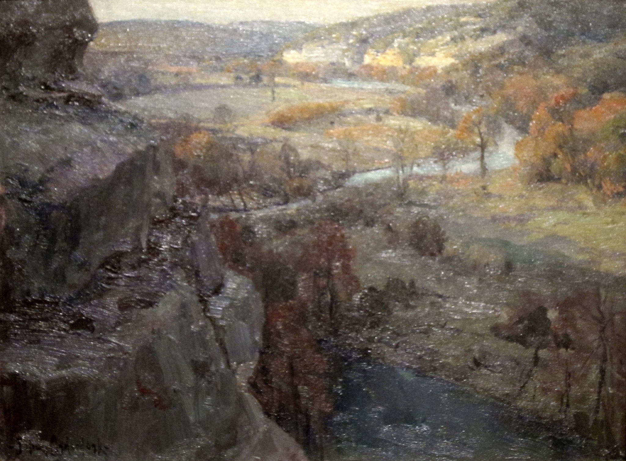Falaises sur la rivière Guadalupe, à 27 kilomètres au-dessus de Kerrville, Texas - Julian Onderdonk image 1 reproduction artisanale de tableau