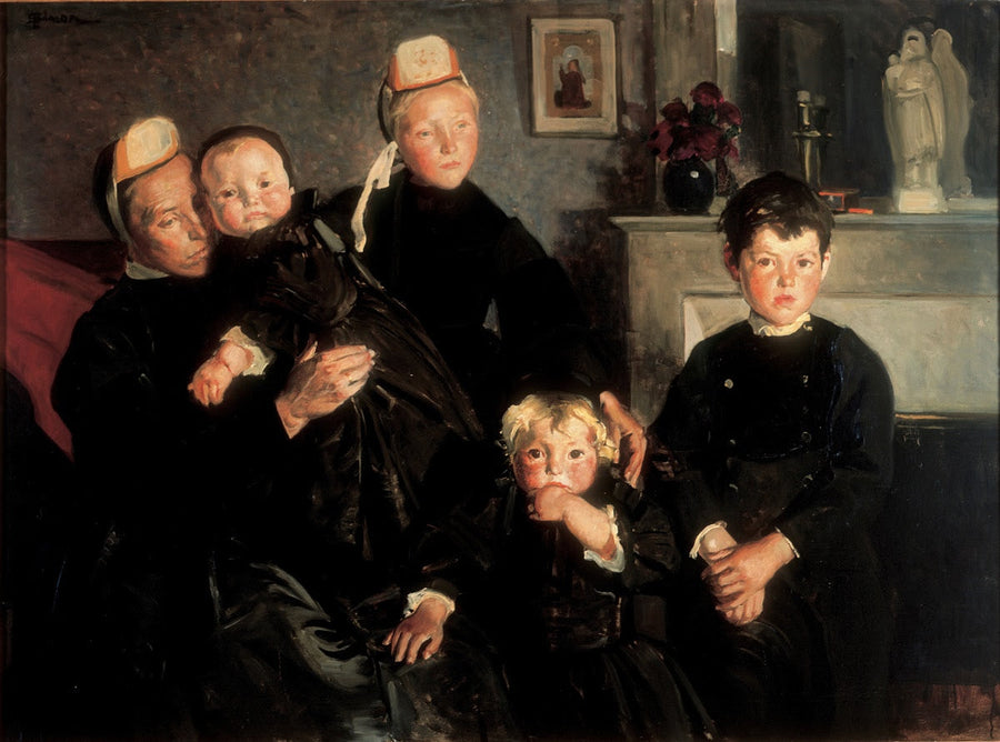 Famille bigoudène en deuil - Lucien Simon image 1 tableau peint à l’huile sur toile