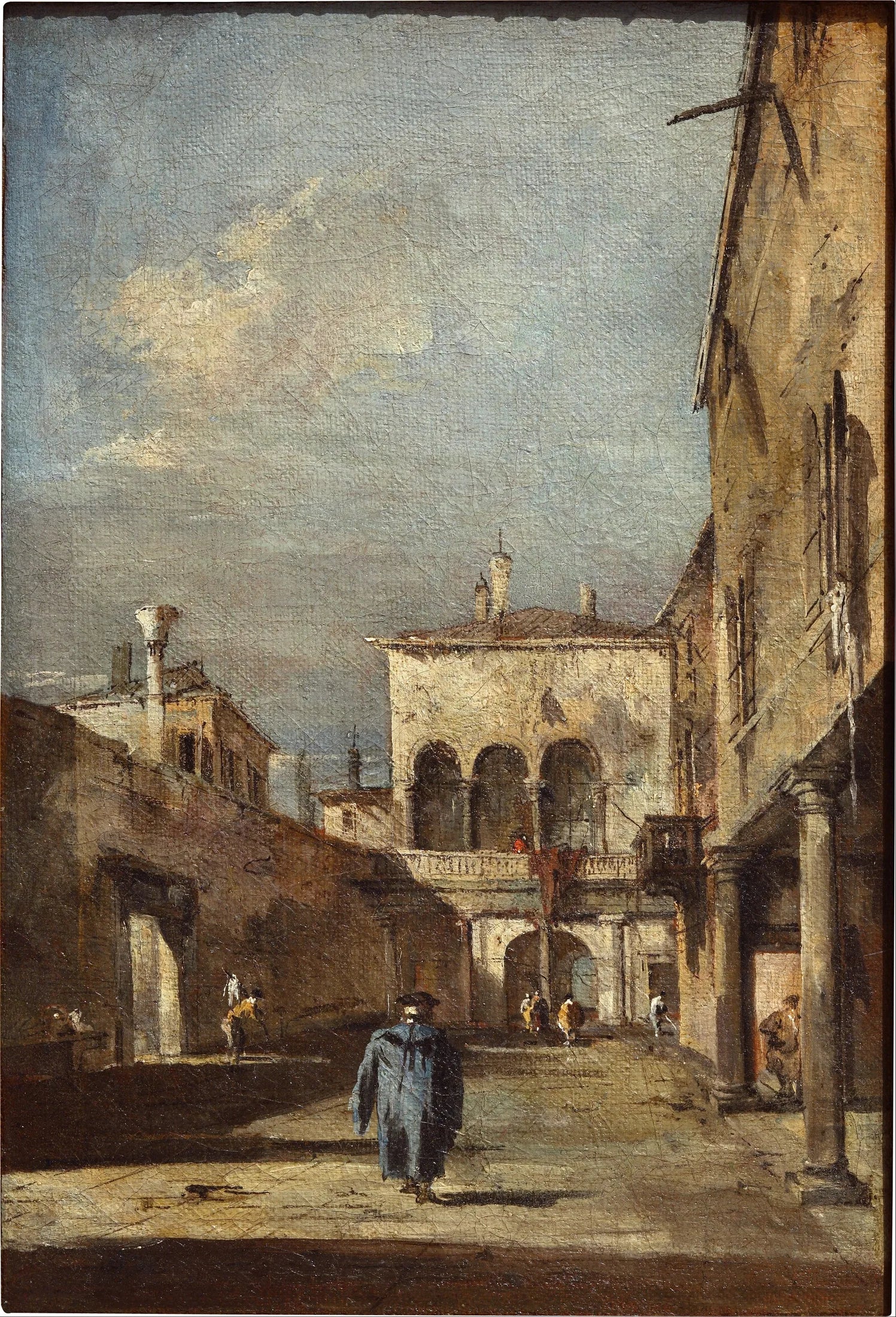 Fantaisie architecturale avec une cour - Francesco Guardi image 1 reproduction de peinture à l’huile