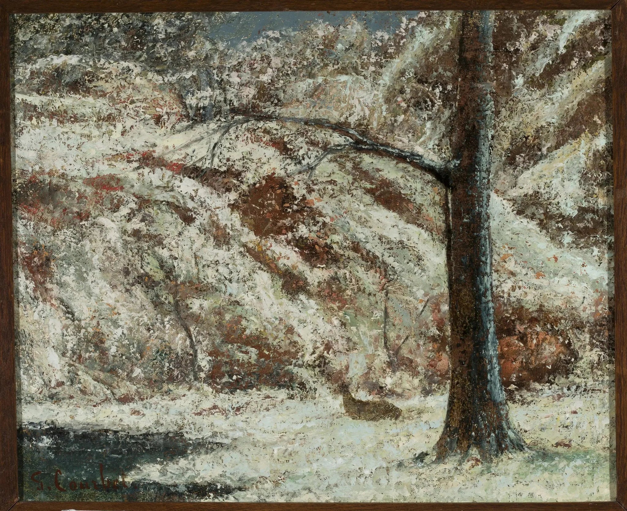 Faon dans la neige dans les bois - Gustave Courbet image 1 copie de tableau peinte à la main