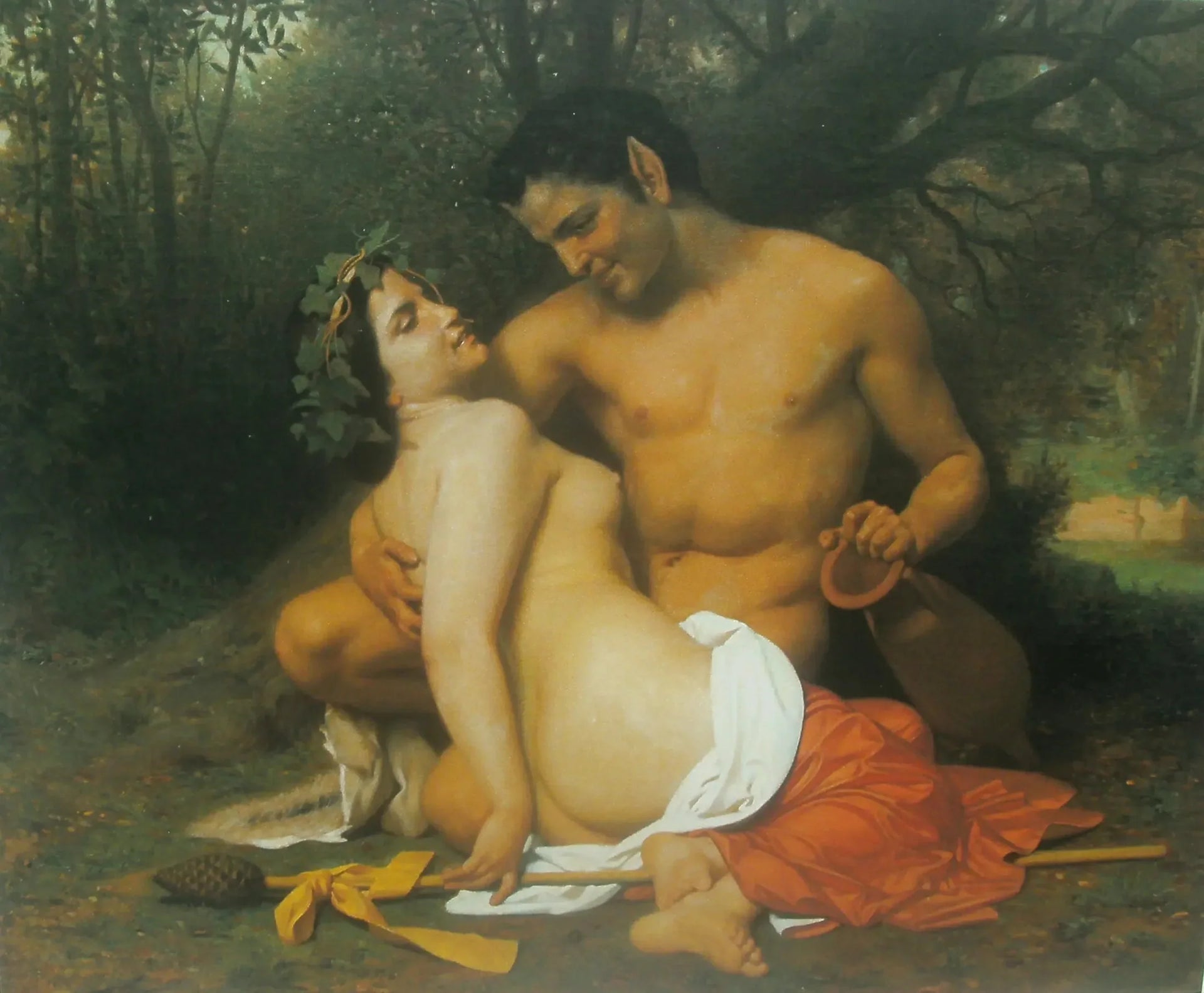 Faune et Bacchante - Bouguereau image 1 copie de tableau peinte à la main