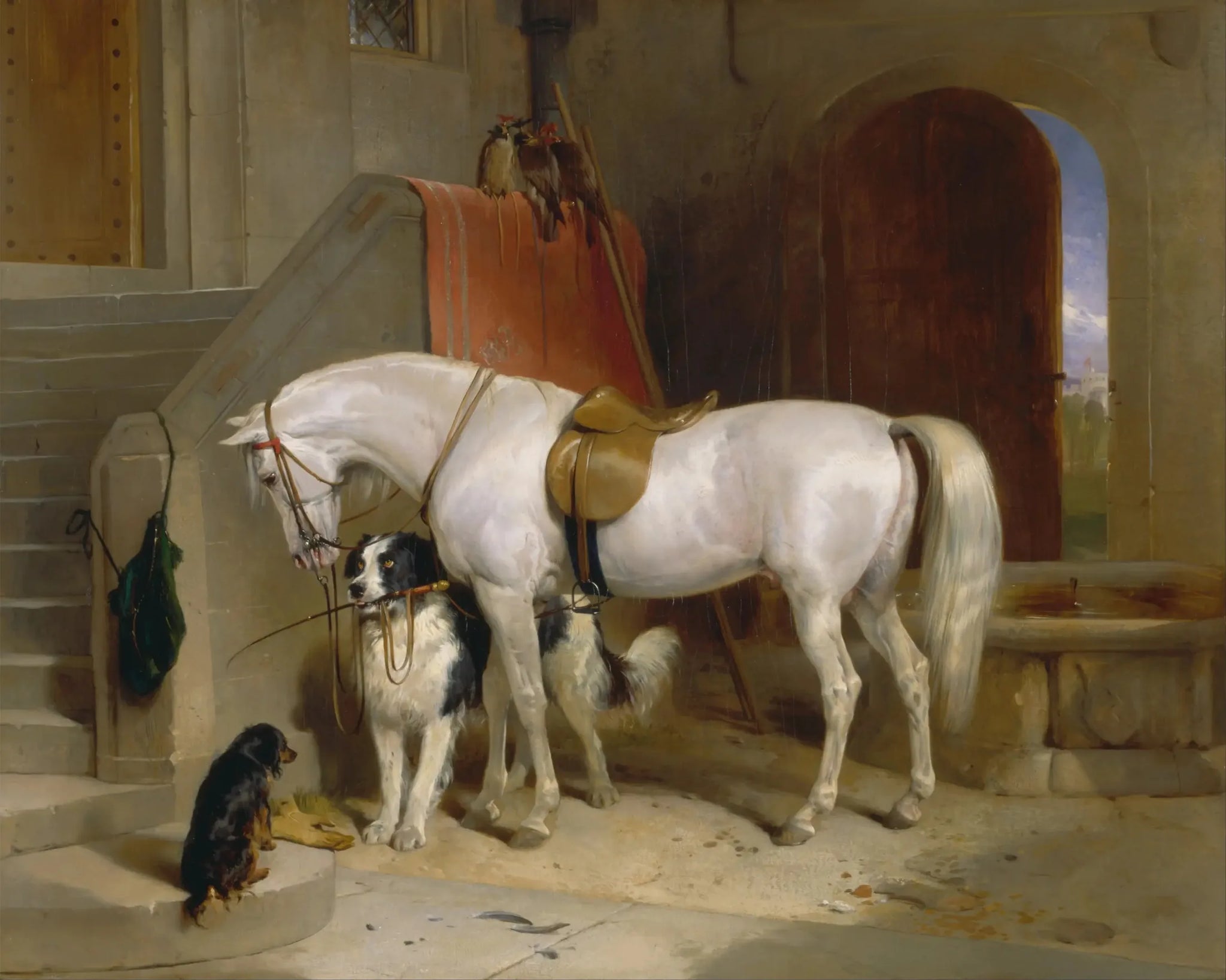 Favoris, propriété de S.A.R. le prince George de Cambridge - Edwin Henry Landseer image 1 reproduction artisanale de tableau