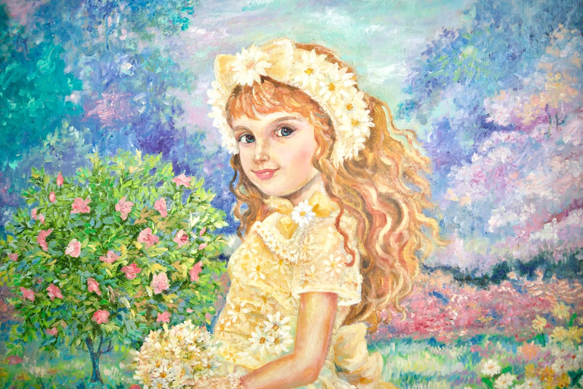 Fée des Fleurs de Marguerite | 50 x 65 cm image 3 reproduction d’œuvre d’art à l’huile