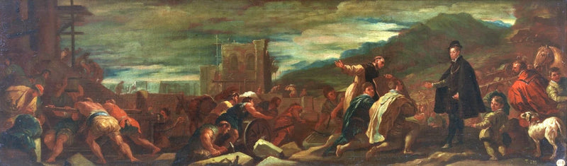 Felipe II, con sus arquitectos, inspecciona las obras de El Escorial - Luca Giordano