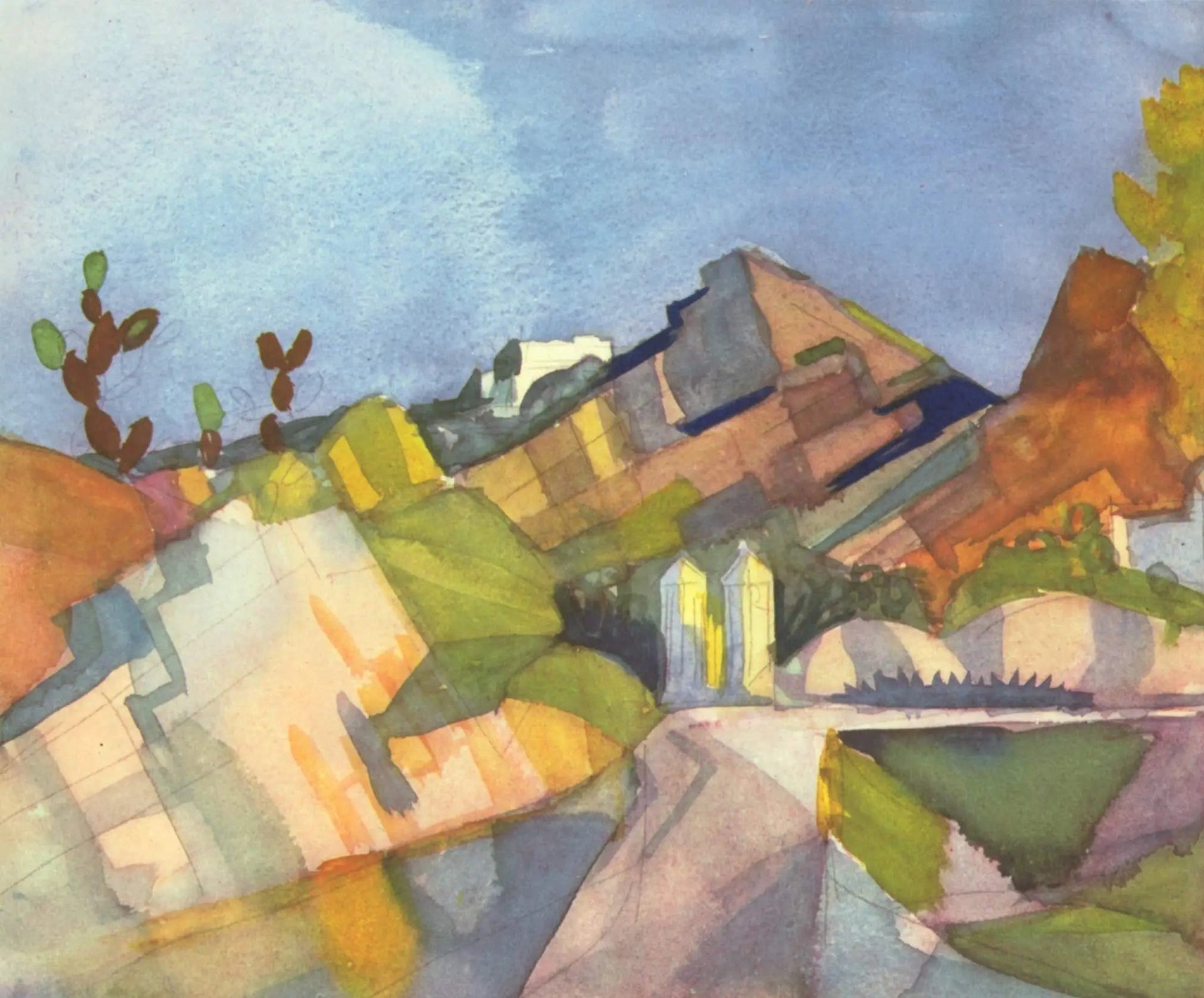 Felsige Landschaft - August Macke image 1 copie de tableau peinte à la main