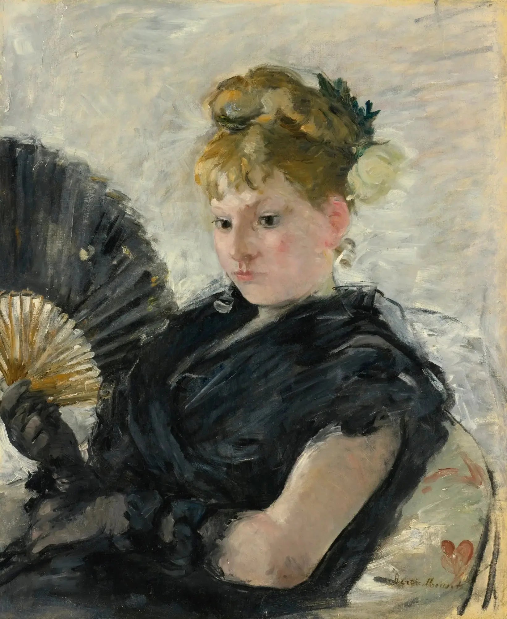Femme à l’éventail - Berthe Morisot image 1 copie de tableau peinte à la main
