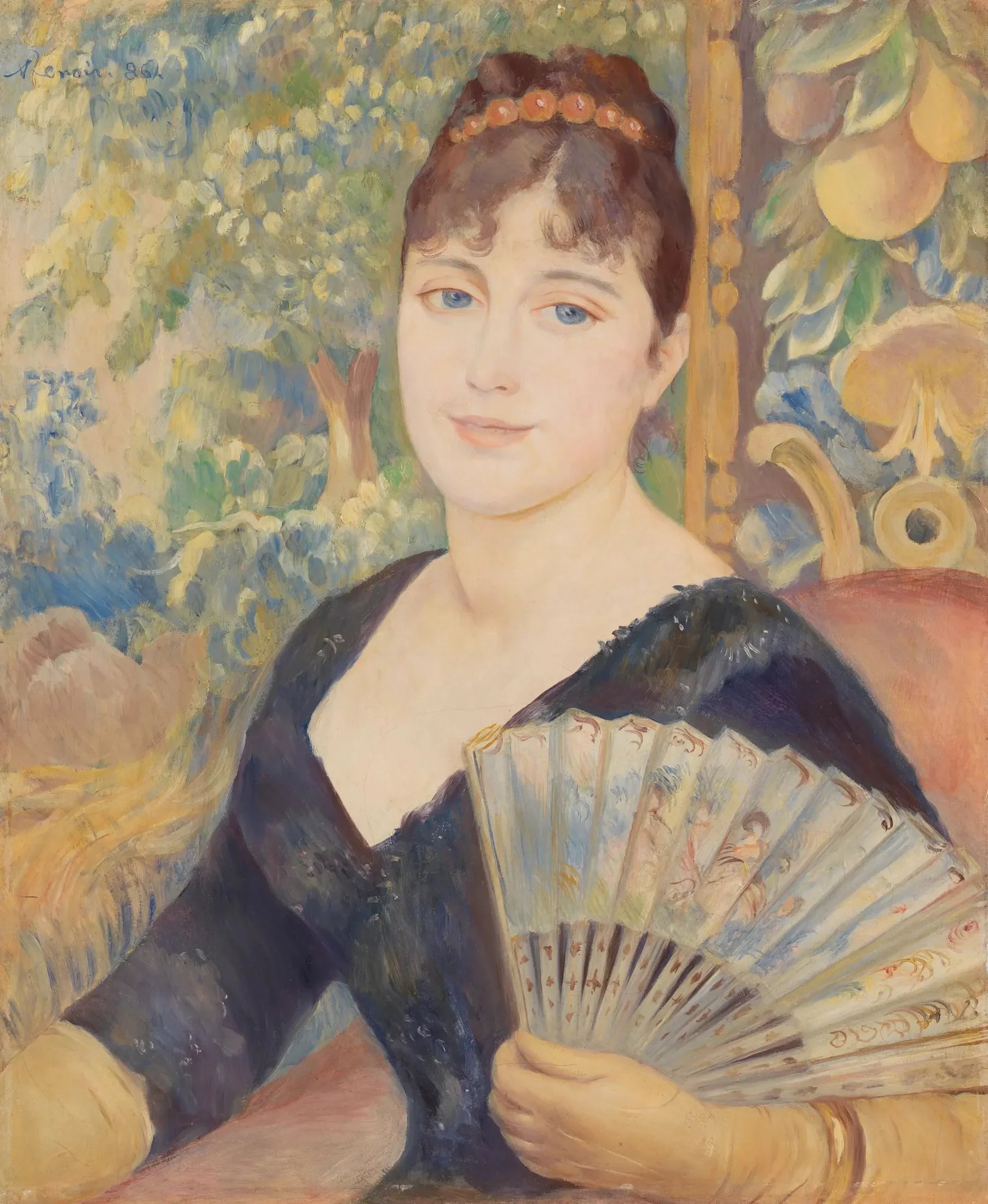 Femme à l'éventail - Pierre-Auguste Renoir image 1 tableau peint à l’huile sur toile