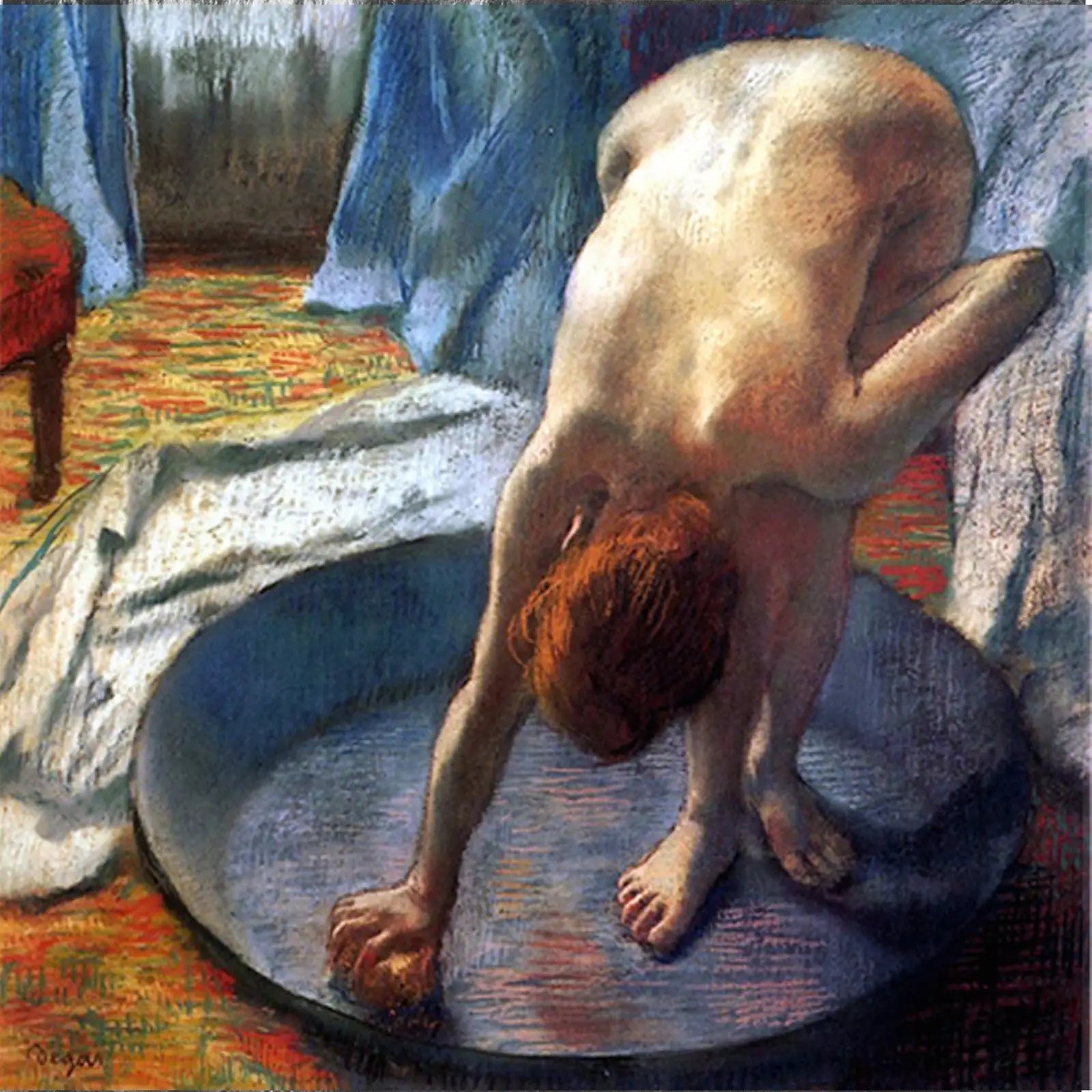 Femme à la bassine - Edgar Degas image 1 reproduction de peinture à l’huile