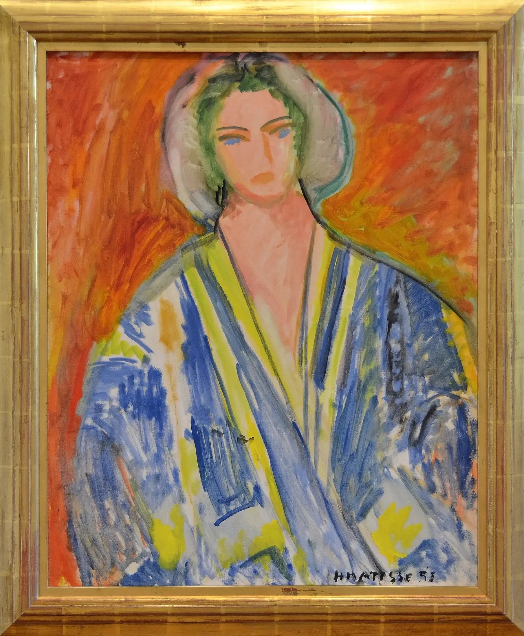 Femme à la gandoura bleue - Henri Matisse image 1 reproduction de peinture à l’huile