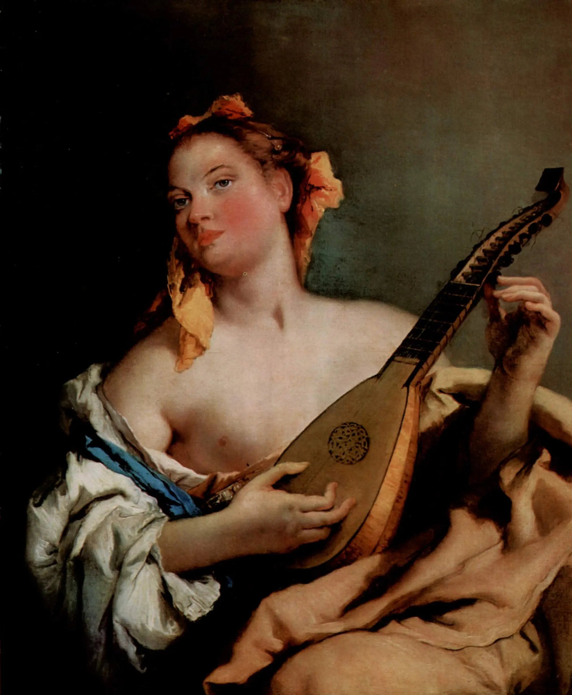 Femme à la mandoline - Giovanni Battista Tiepolo image 1 reproduction d’œuvre d’art à l’huile