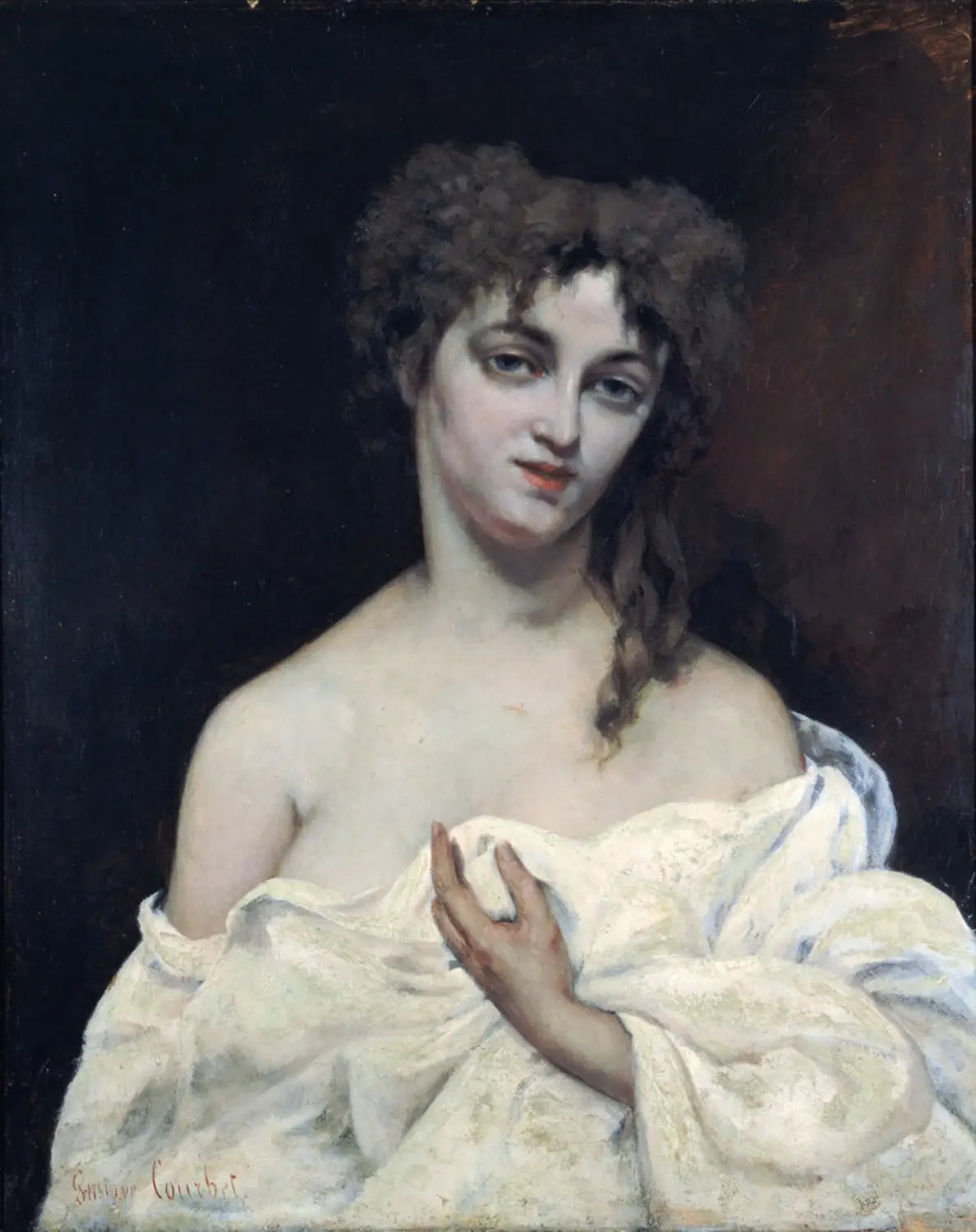 Femme à la poitrine nue - Gustave Courbet image 1 copie de tableau peinte à la main