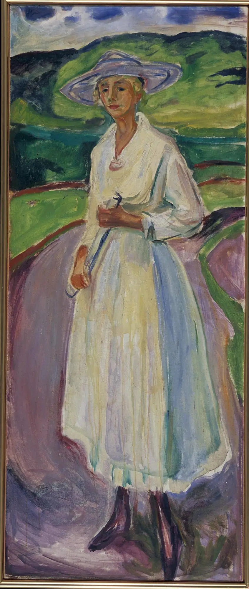 Femme à la robe blanche - Edvard Munch image 1 copie peinte à la main à l’huile