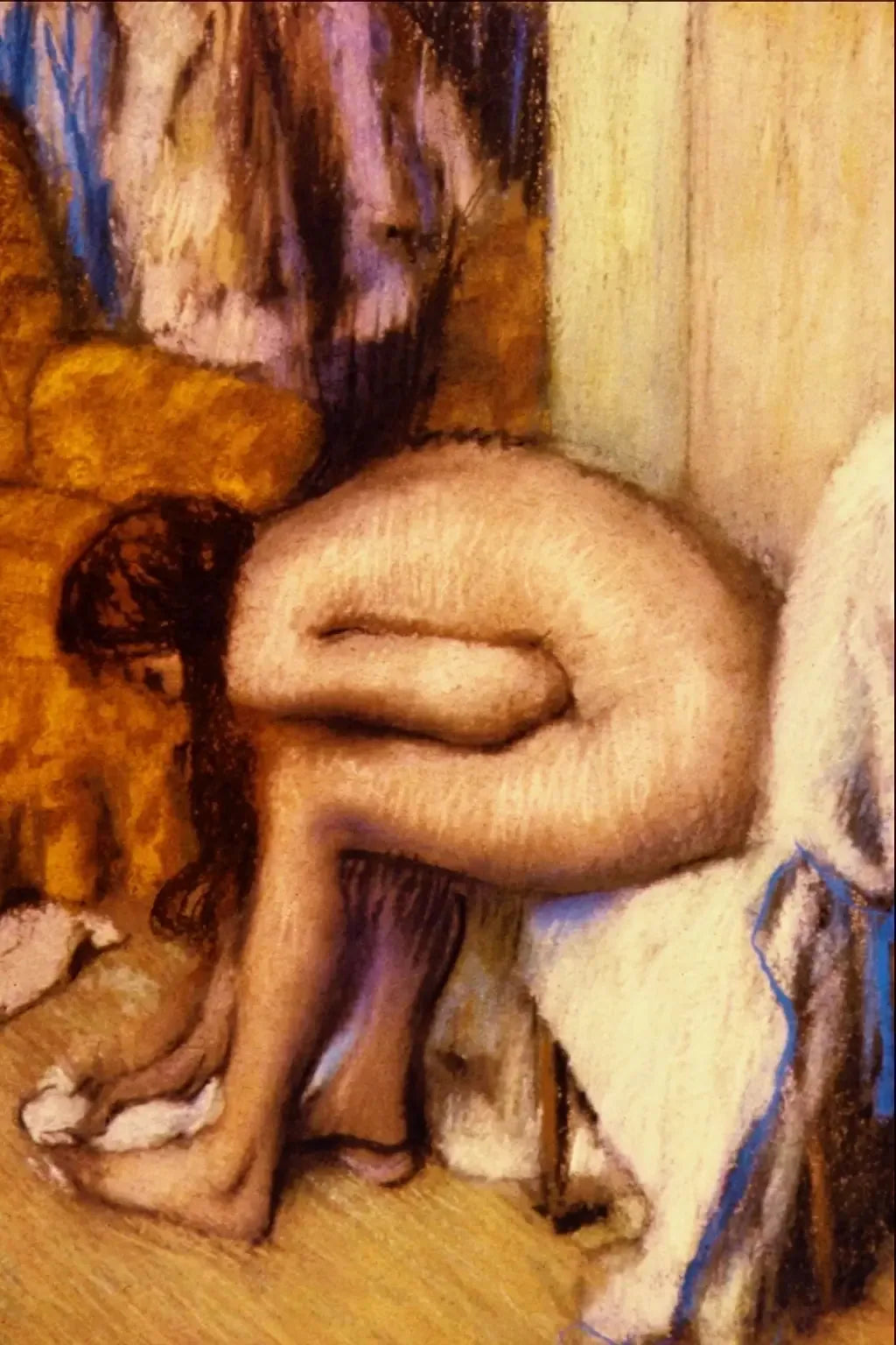 Femme à sa toilette essuyant son pied gauche - Edgar Degas image 1 copie de tableau peinte à la main